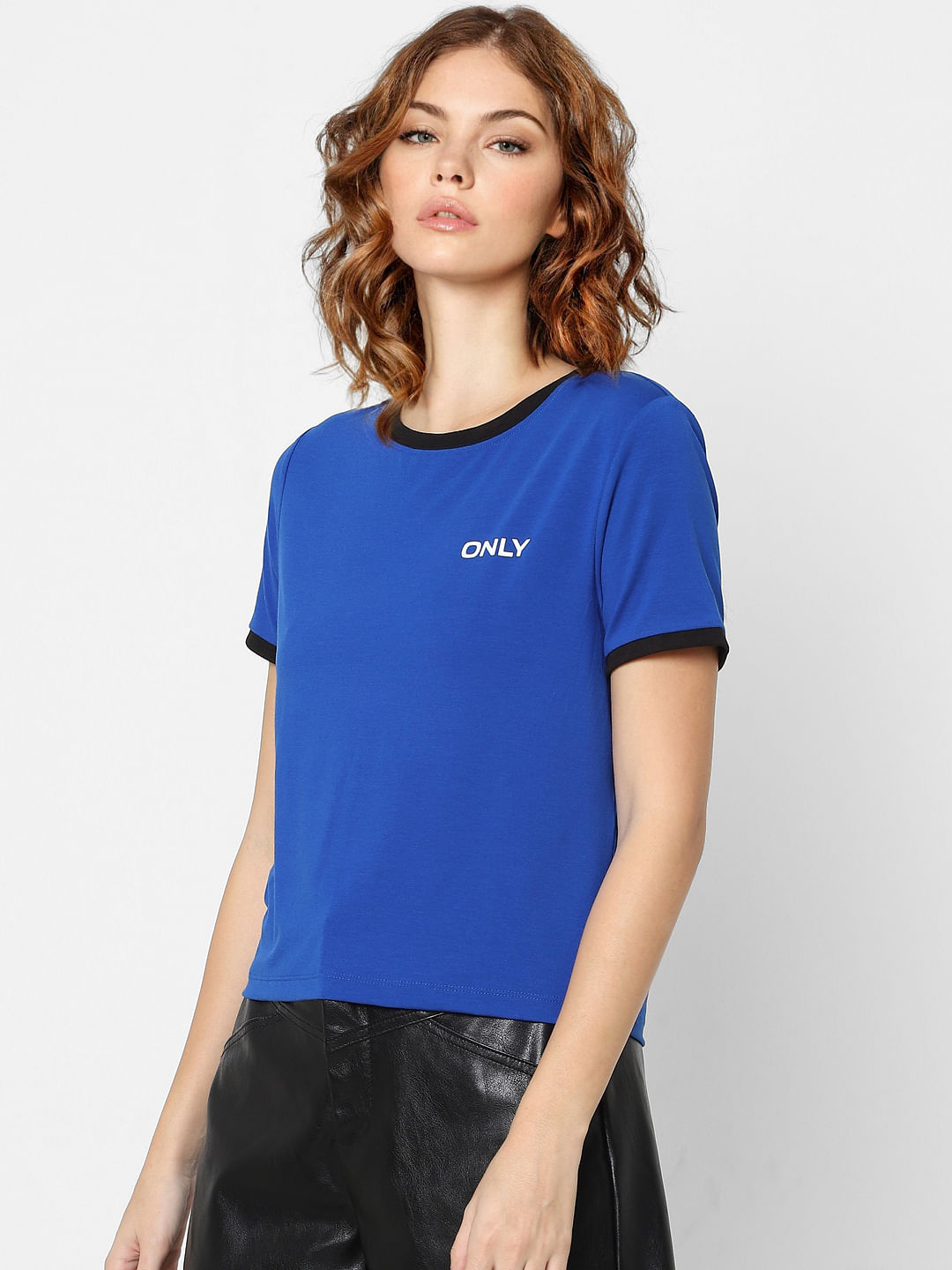 Blue Contrast Tipping T-Shirt