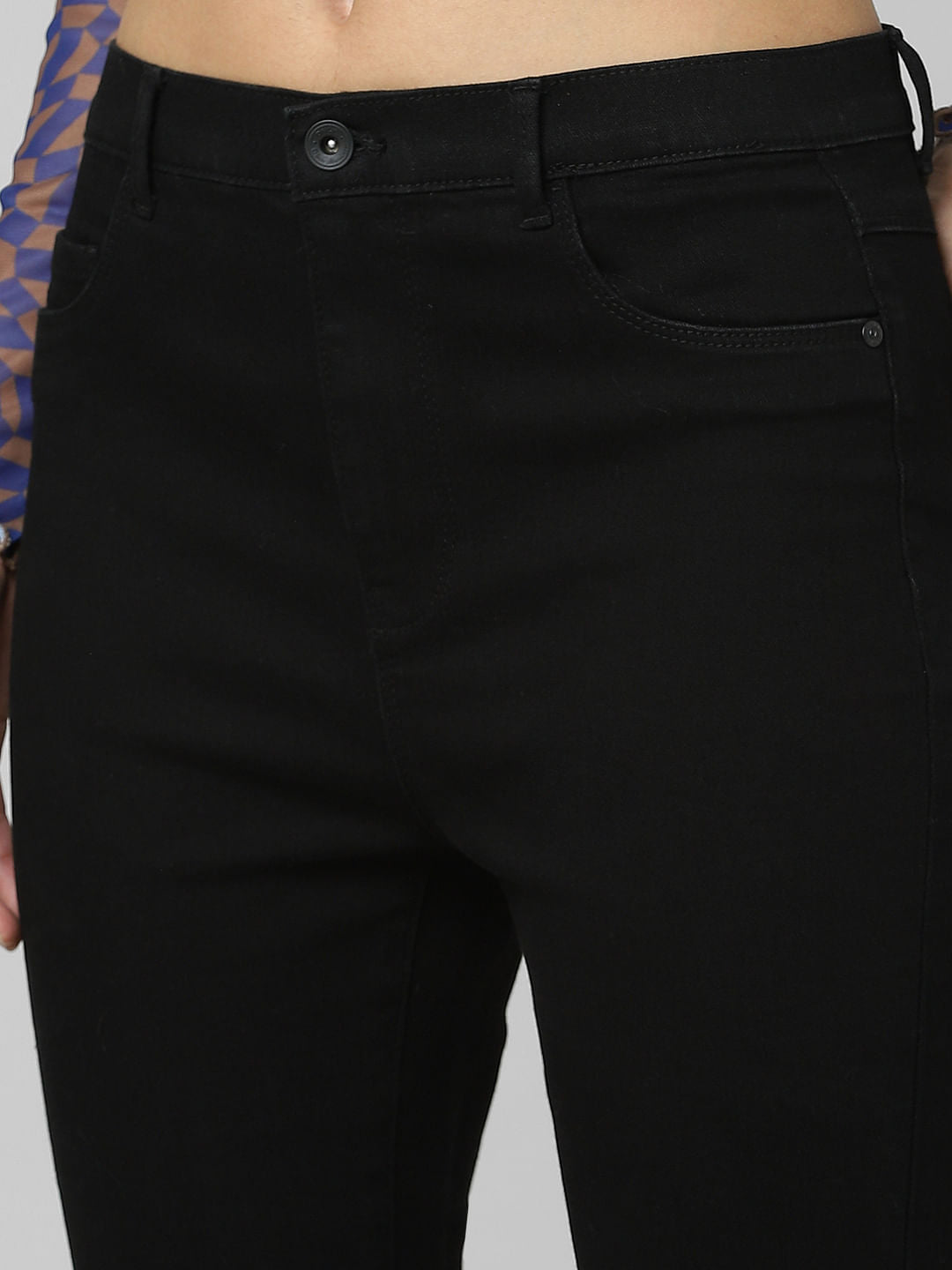 Black Mid Rise Skinny Jeans