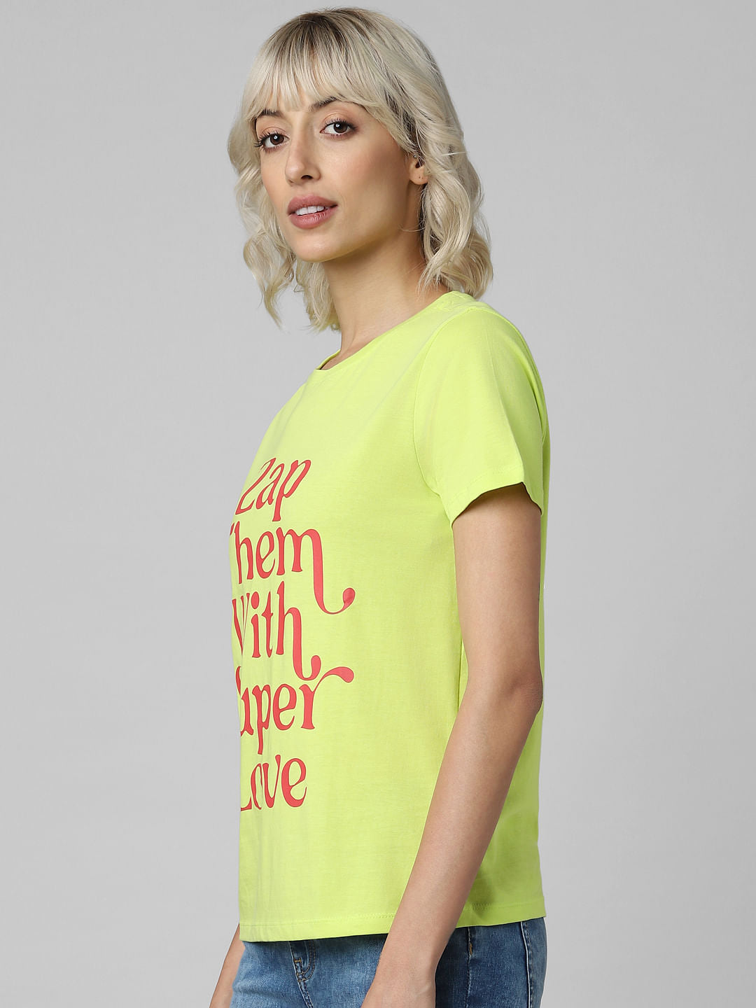 Yellow Slogan Print T-Shirt