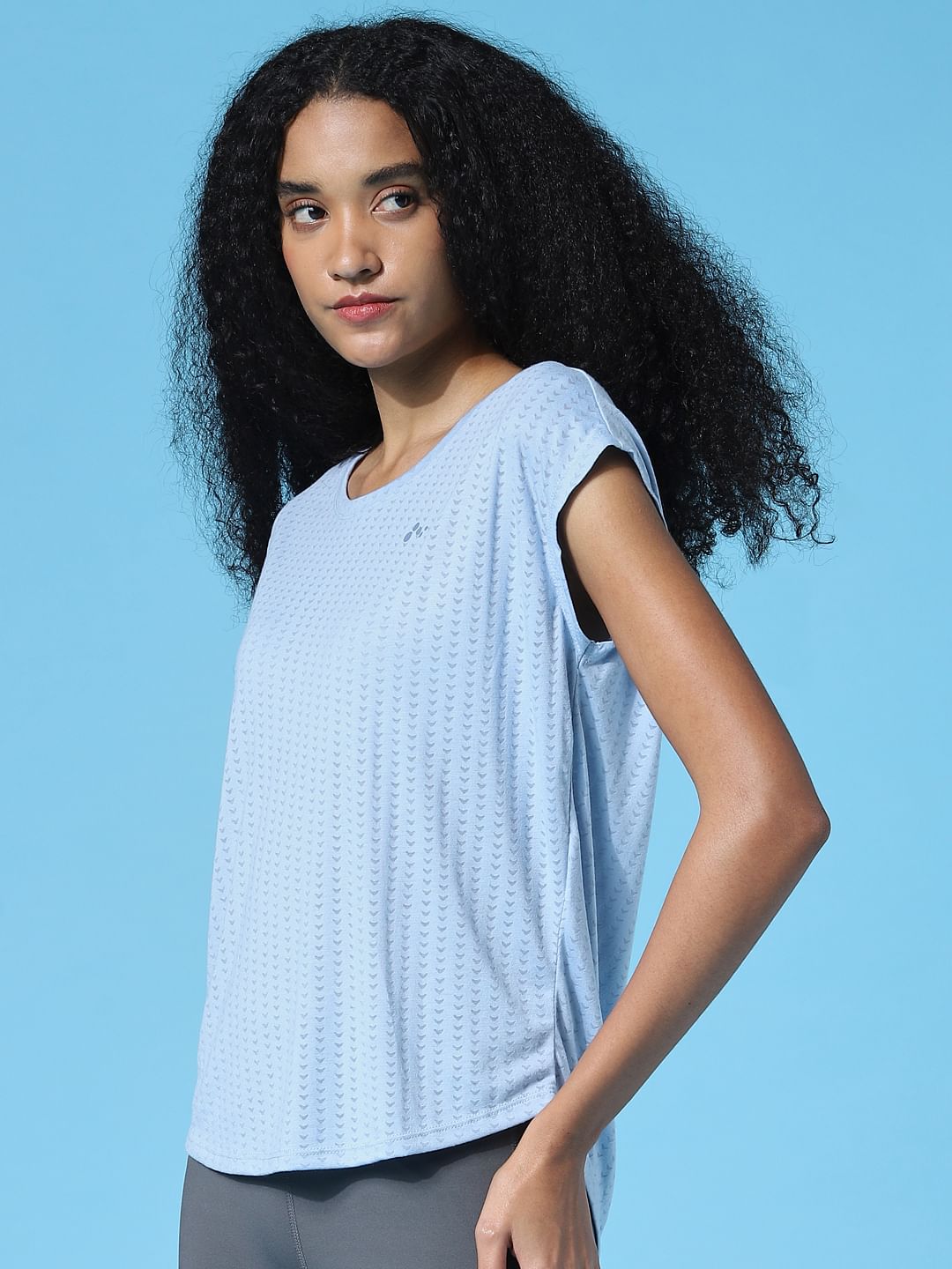 Play Blue Loose Burnout Training T-Shirt