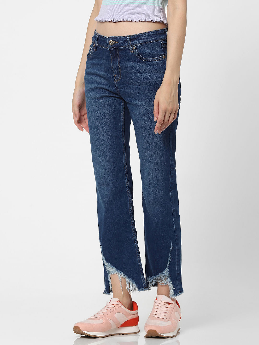 Blue High Rise Flared Jeans