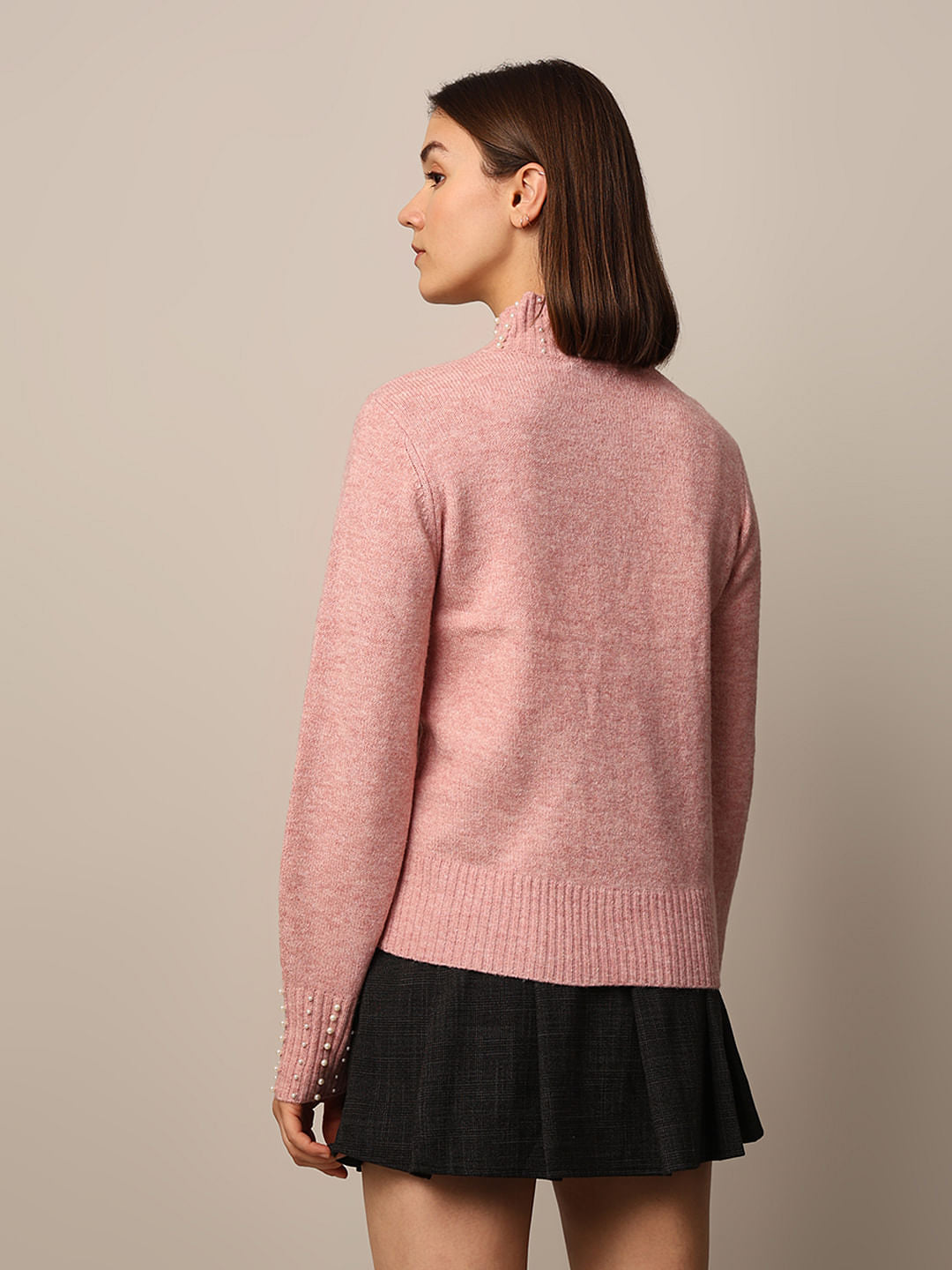Pink Pearl Detail Pullover