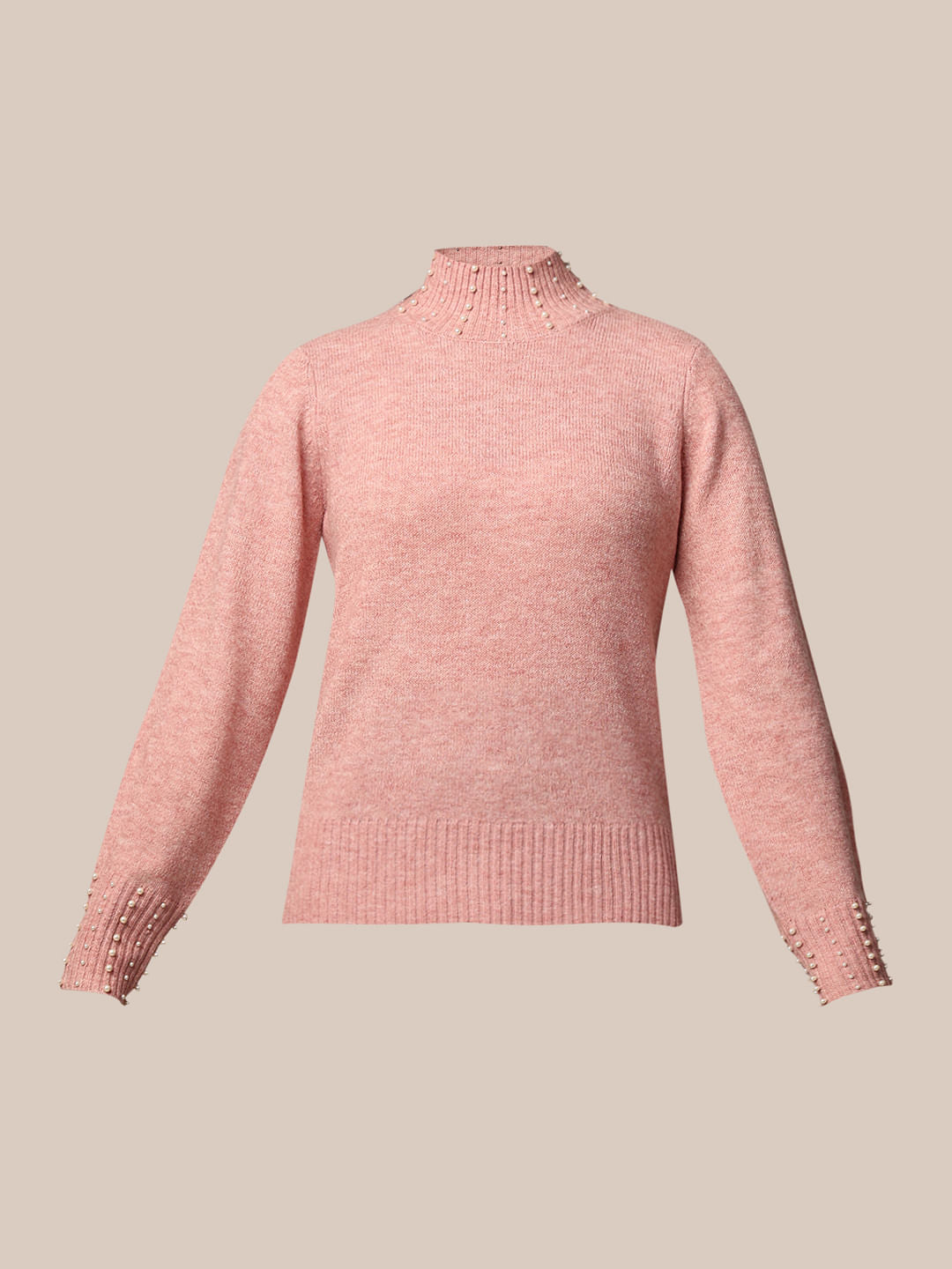 Pink Pearl Detail Pullover