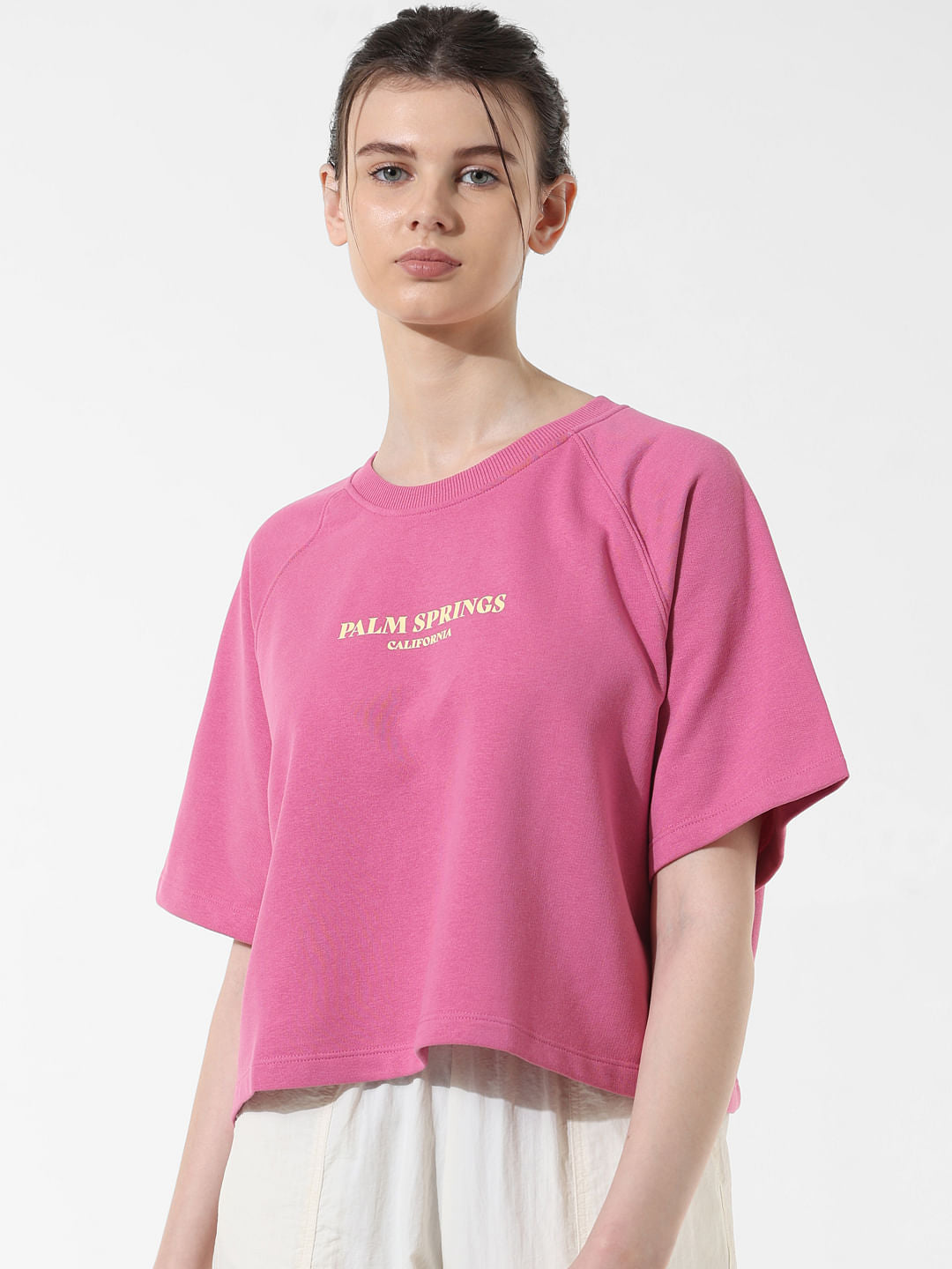 Pink Printed Boxy Fit T-Shirt