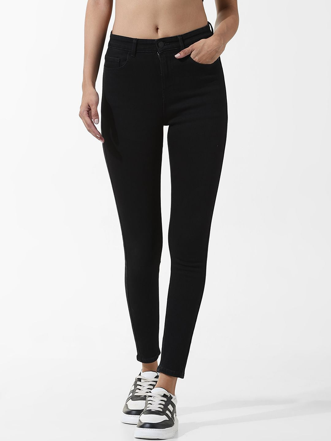 Black Mid Rise Carmen Skinny Jeans