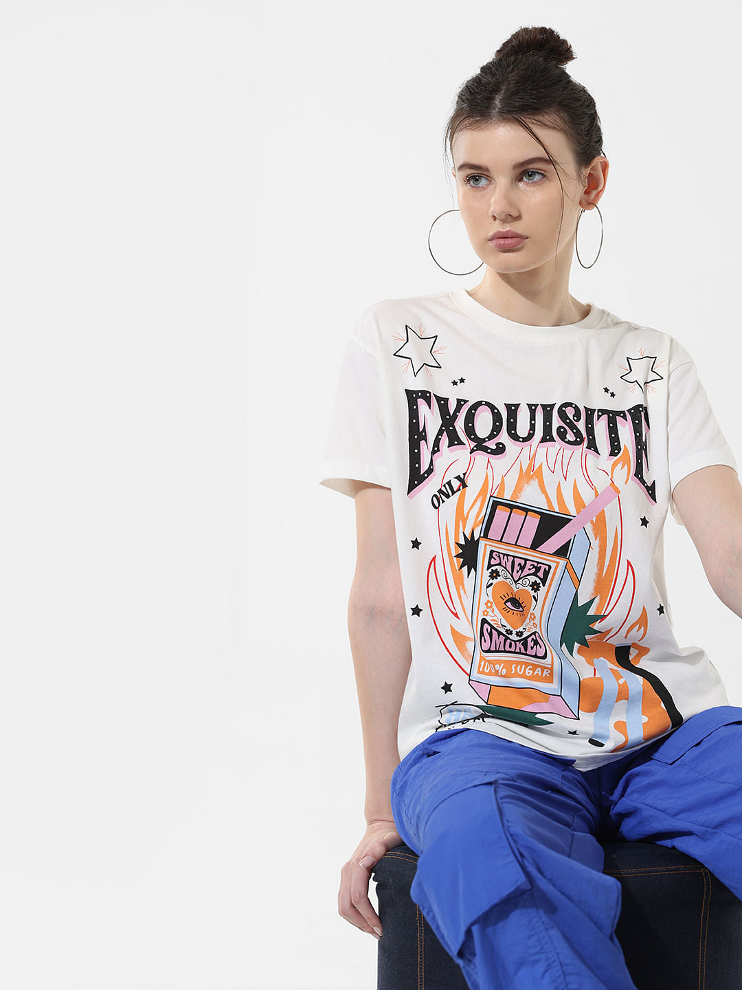 White Graphic Print T-Shirt