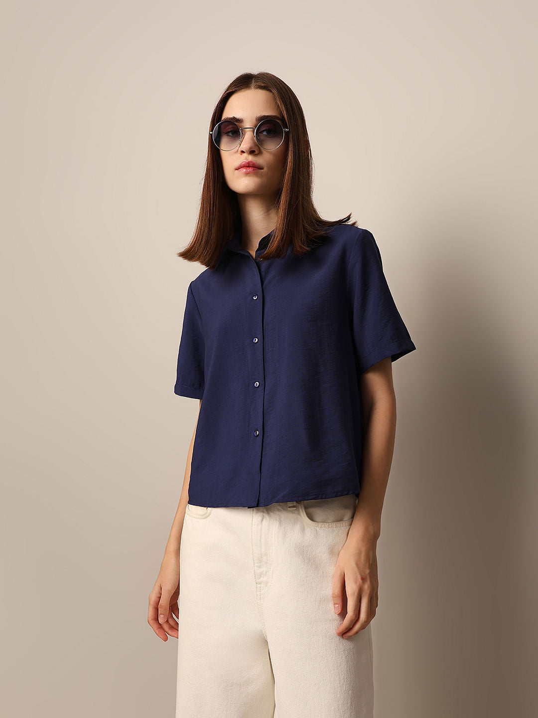 Dark Blue Viscose Shirt