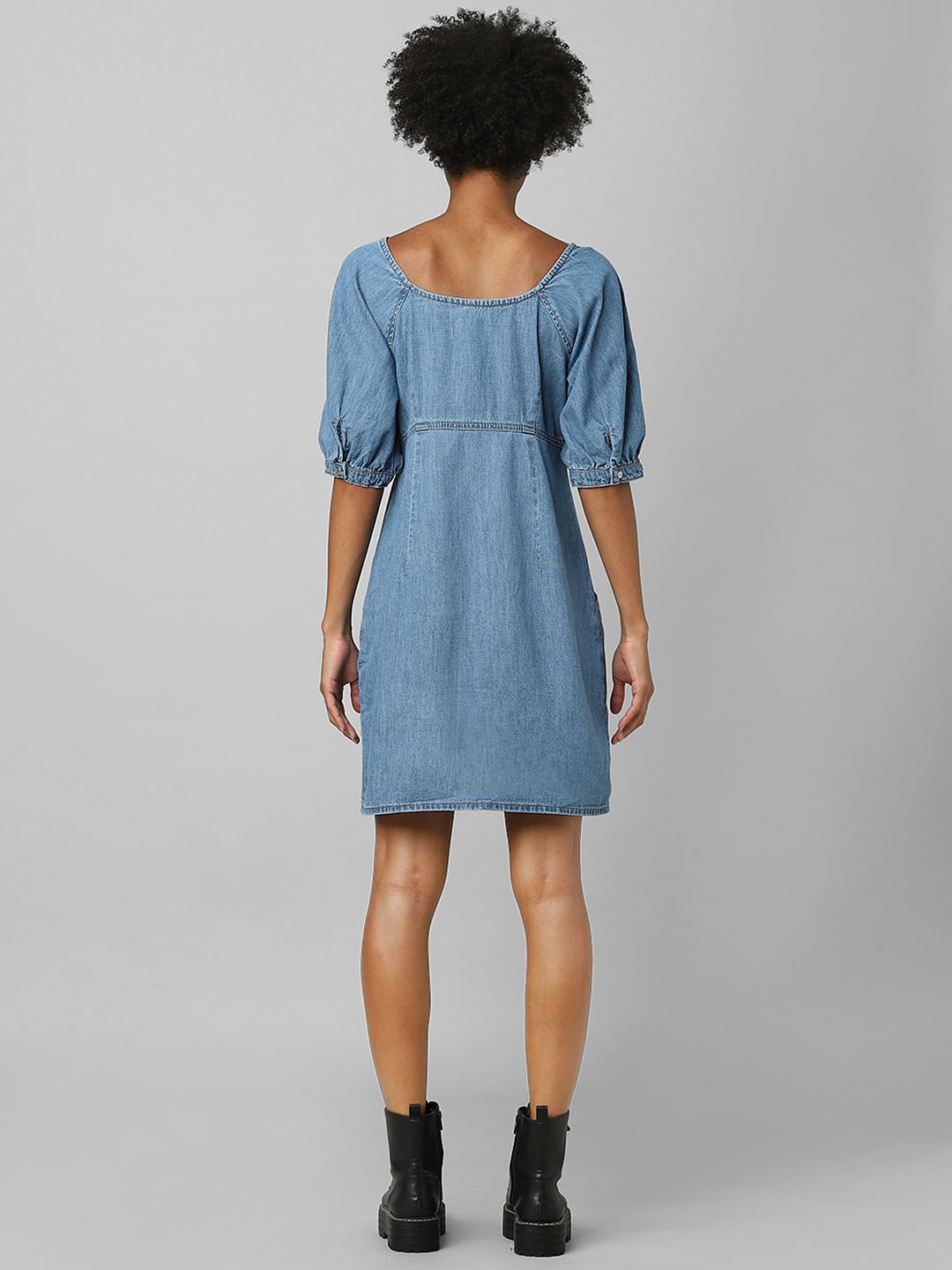 Blue Dress Fit & Flare Denim Dress