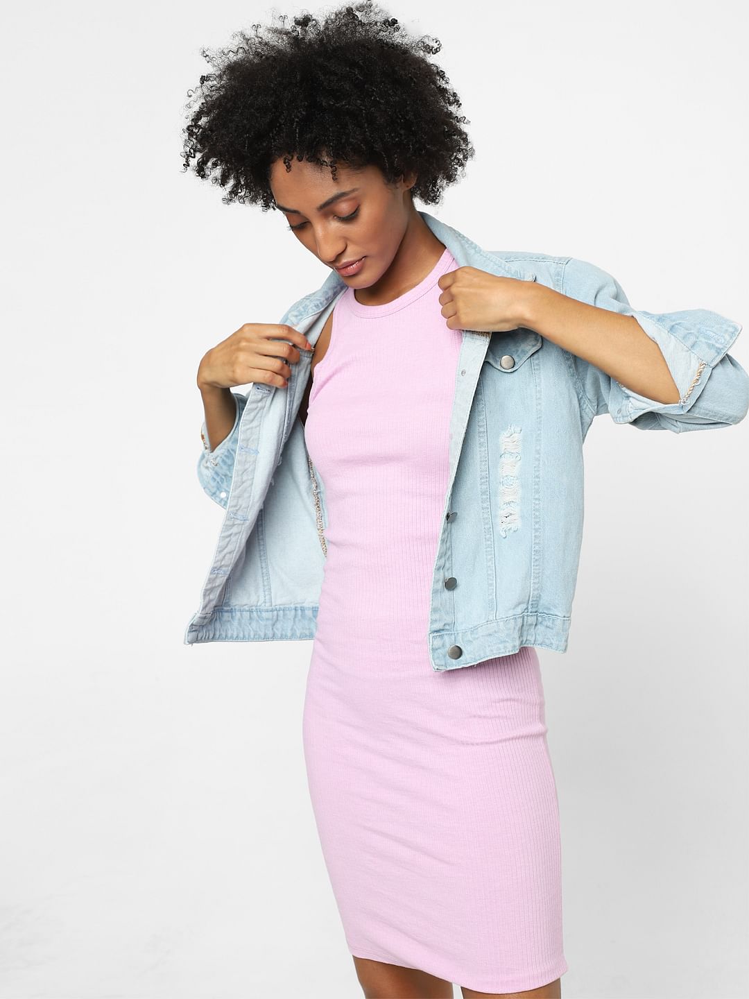 Lavender Ribbed Bodycon Dress