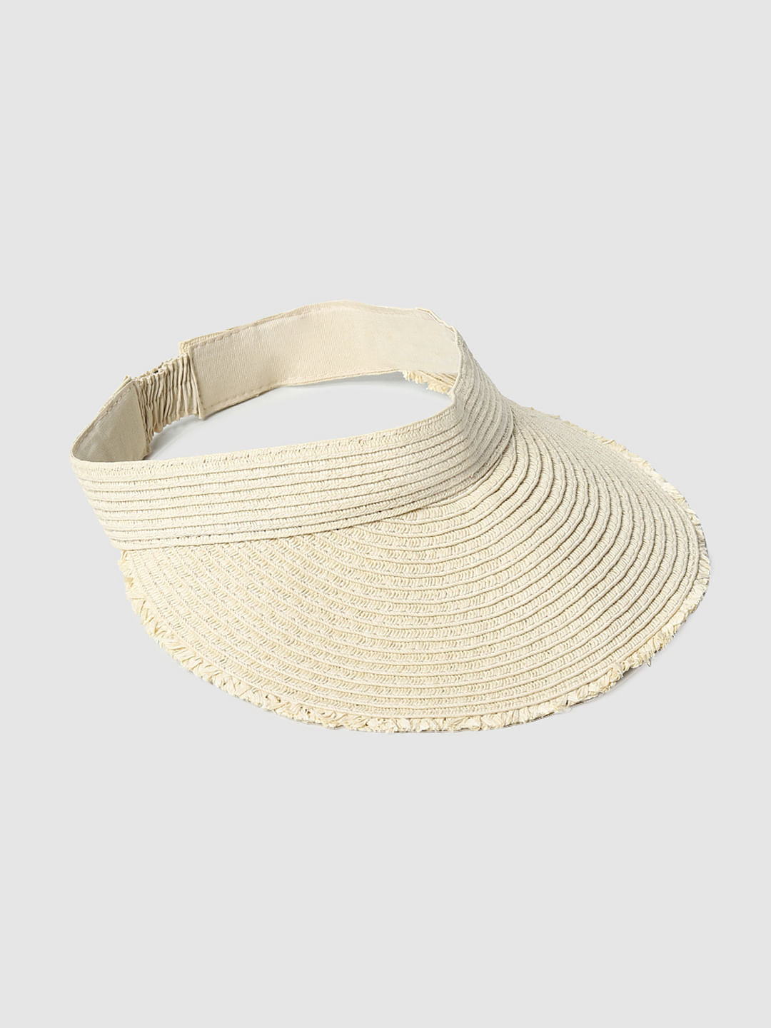 Beige Straw Sun Visor
