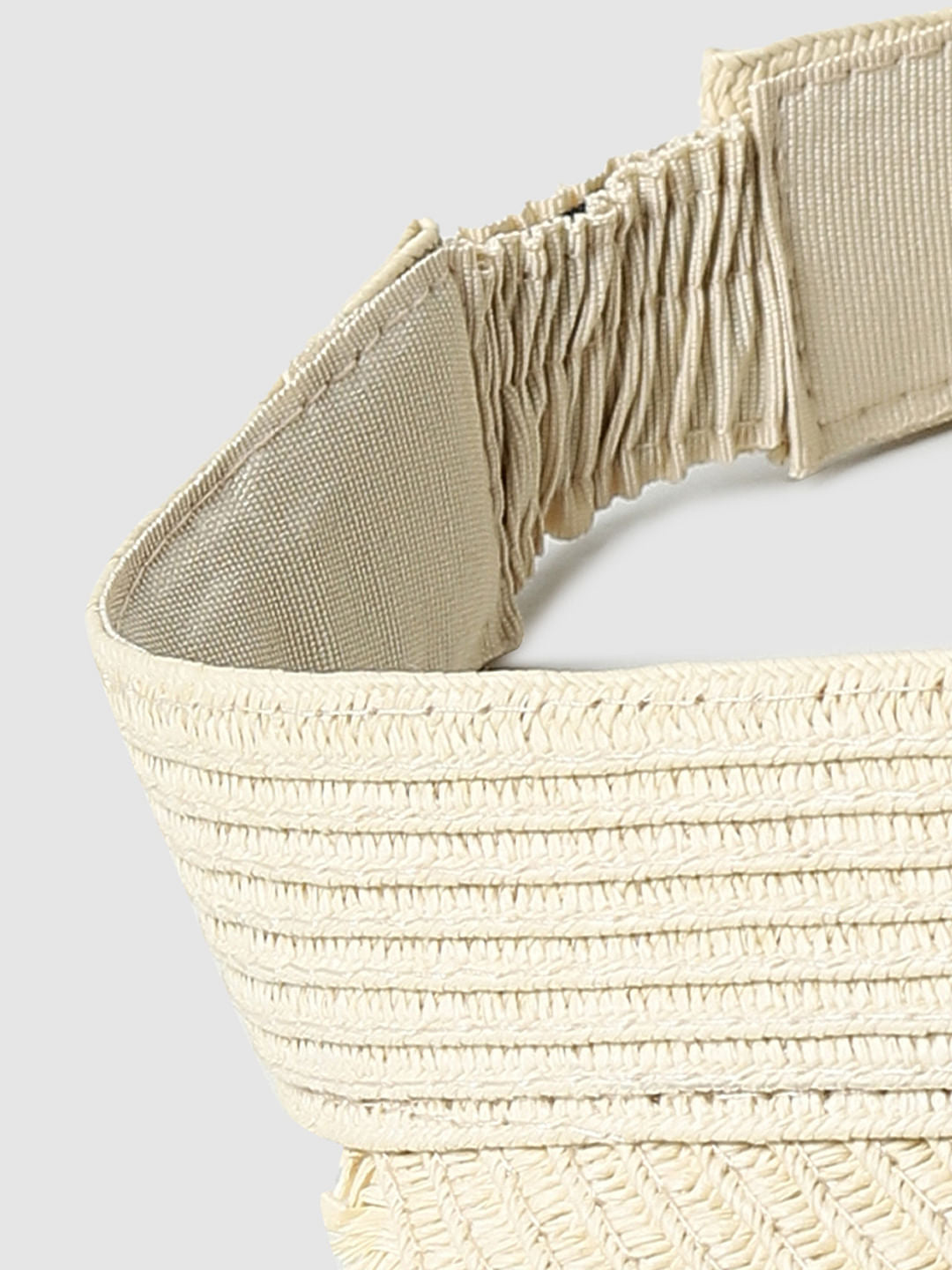 Beige Straw Sun Visor