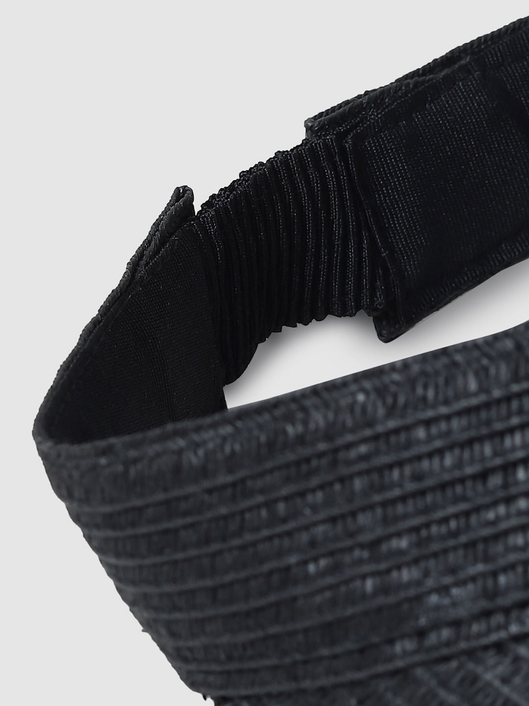 Black Straw Sun Visor