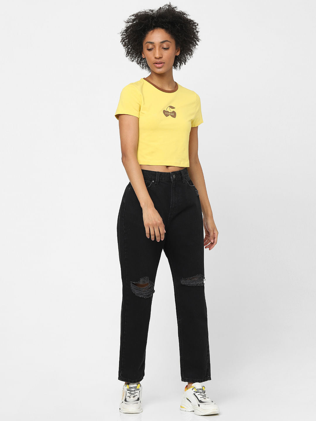 Yellow Cropped T-Shirt