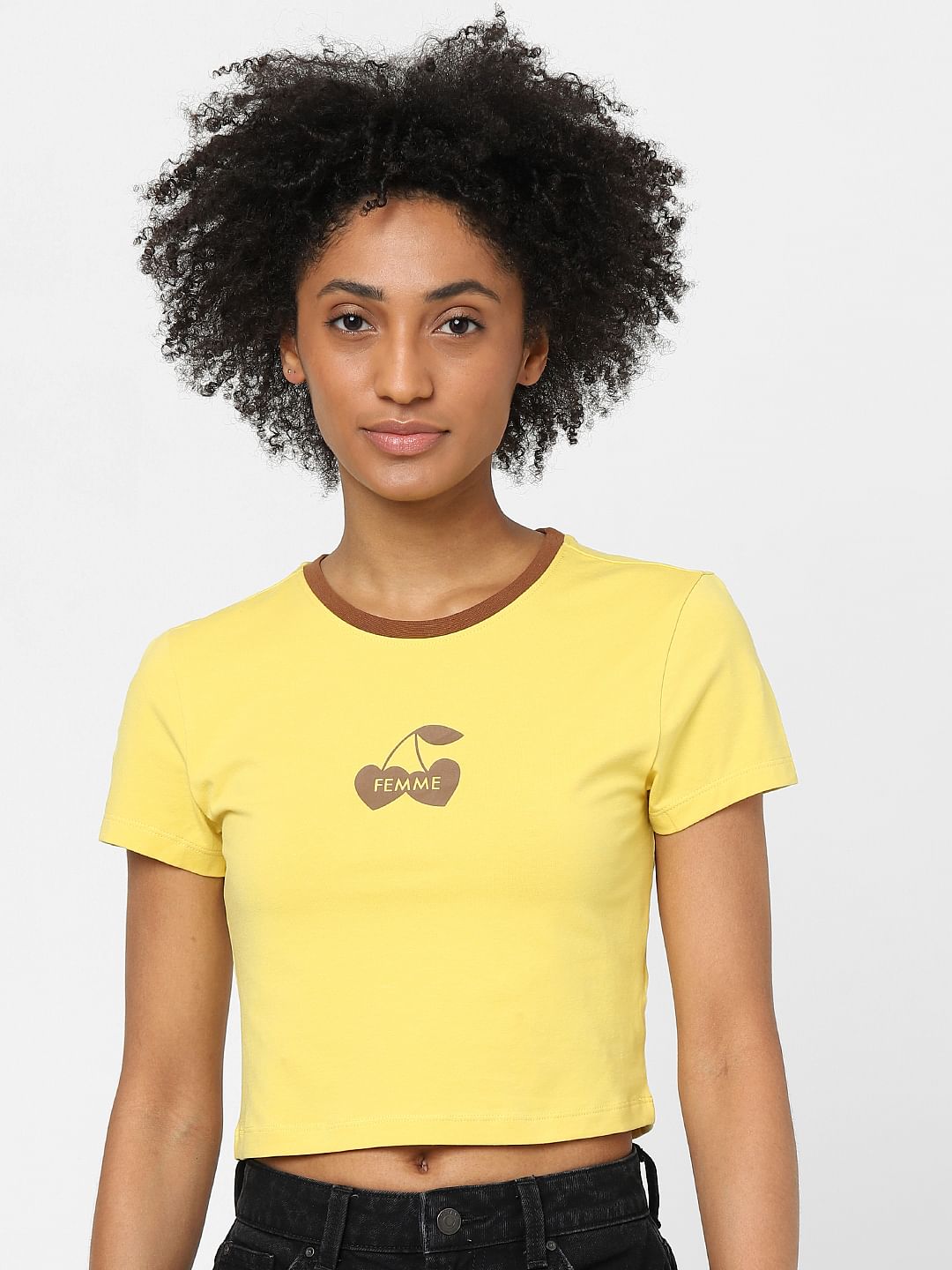 Yellow Cropped T-Shirt