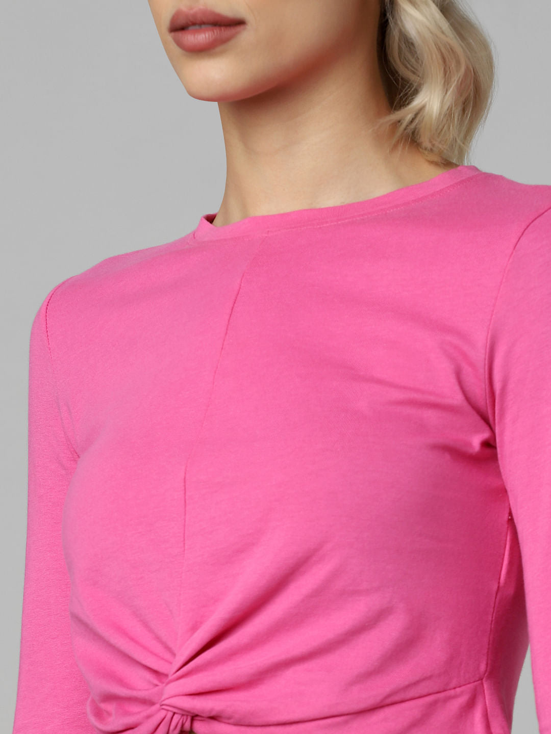 Pink Front Twist Top