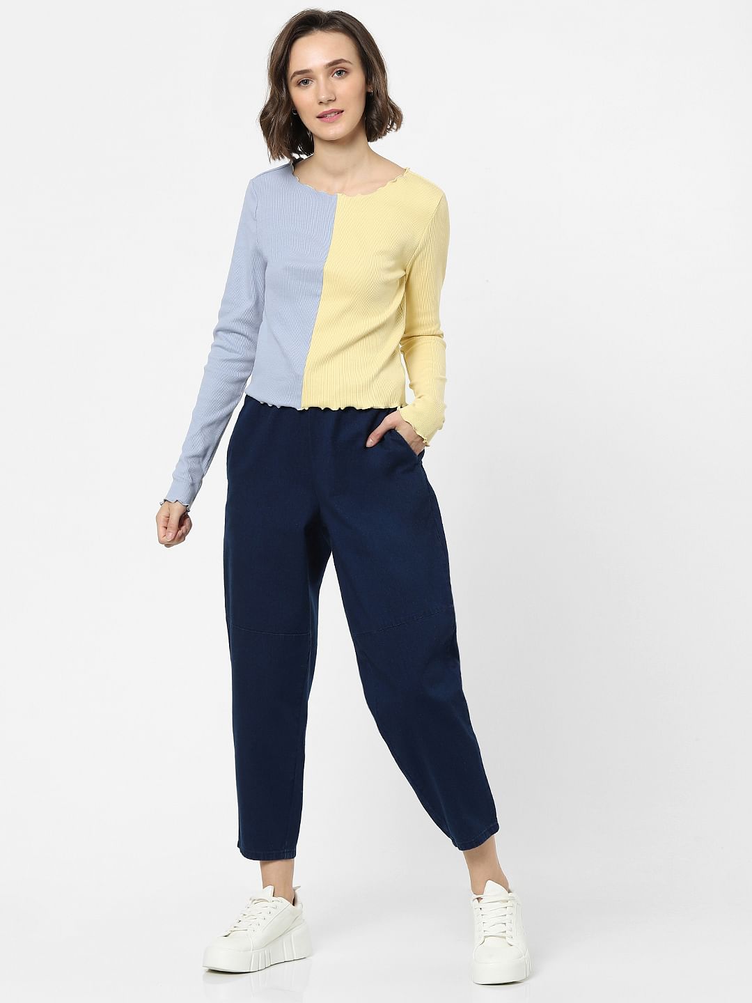 Yellow Colourblocked Top