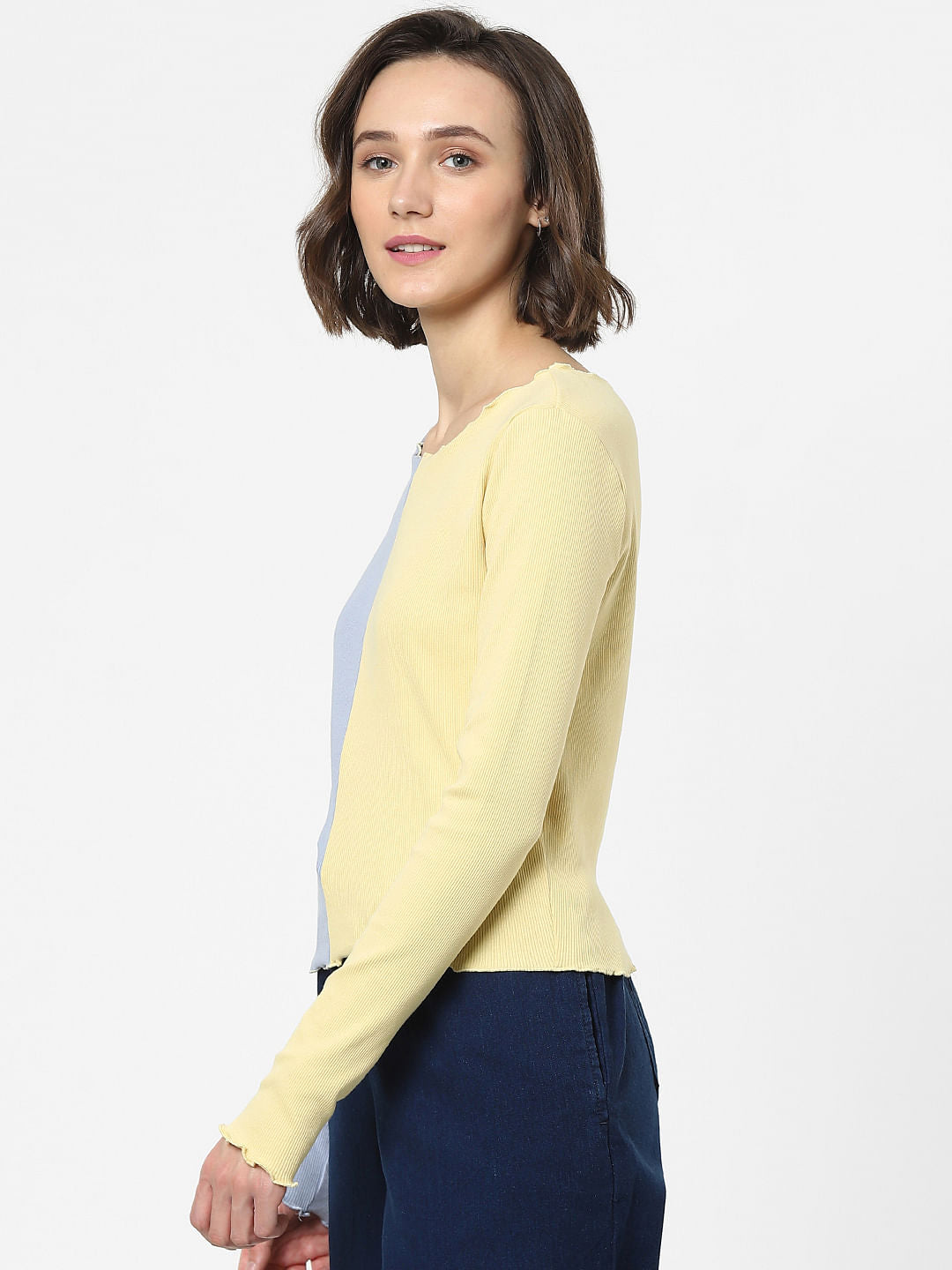 Yellow Colourblocked Top