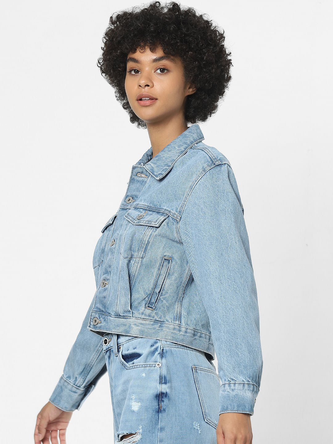 Light Blue Washed Denim Jacket