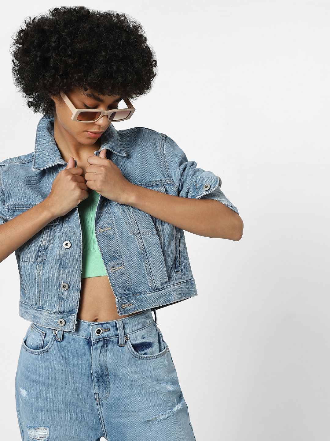 Light Blue Washed Denim Jacket