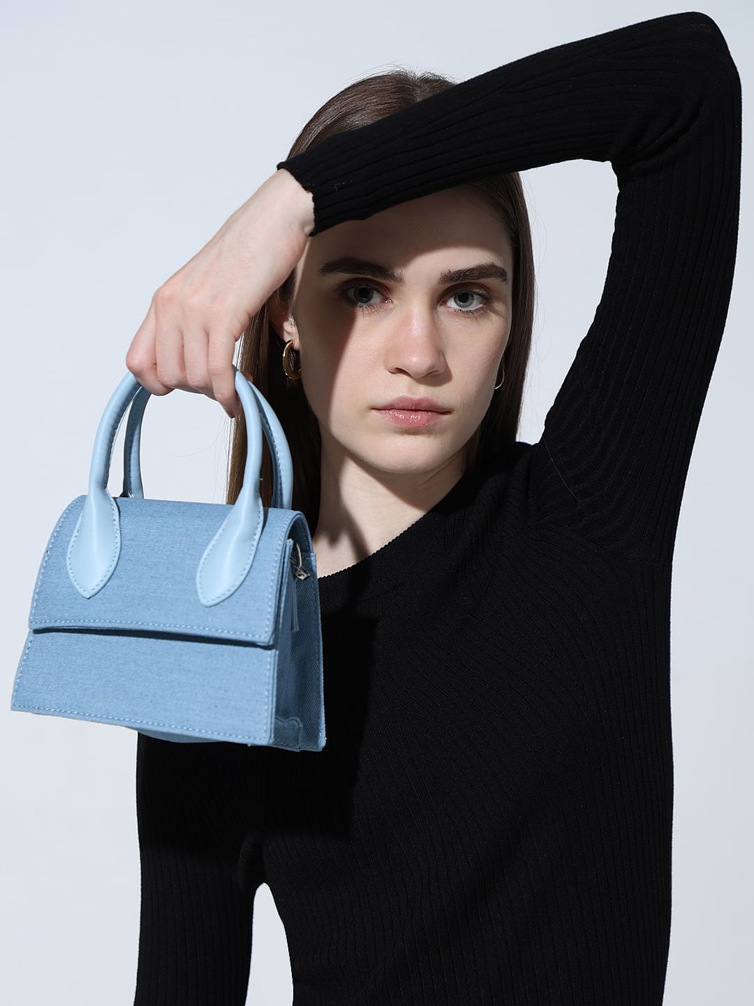 Blue Denim Crossbody Bag