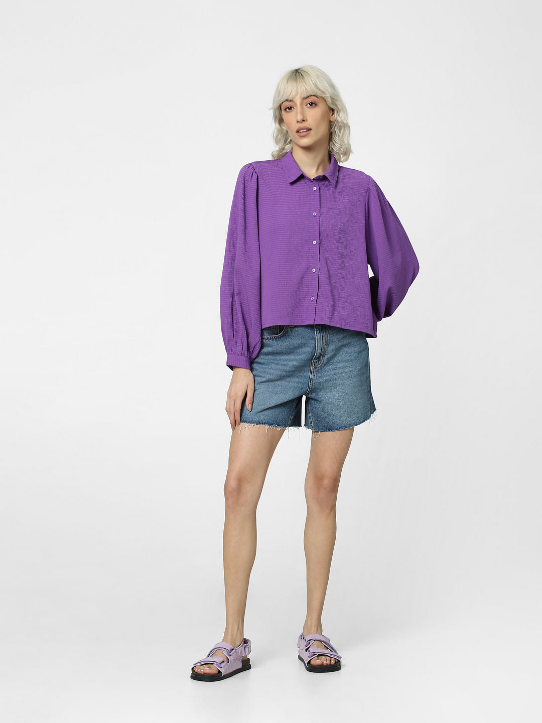 Purple Textured Shirt
