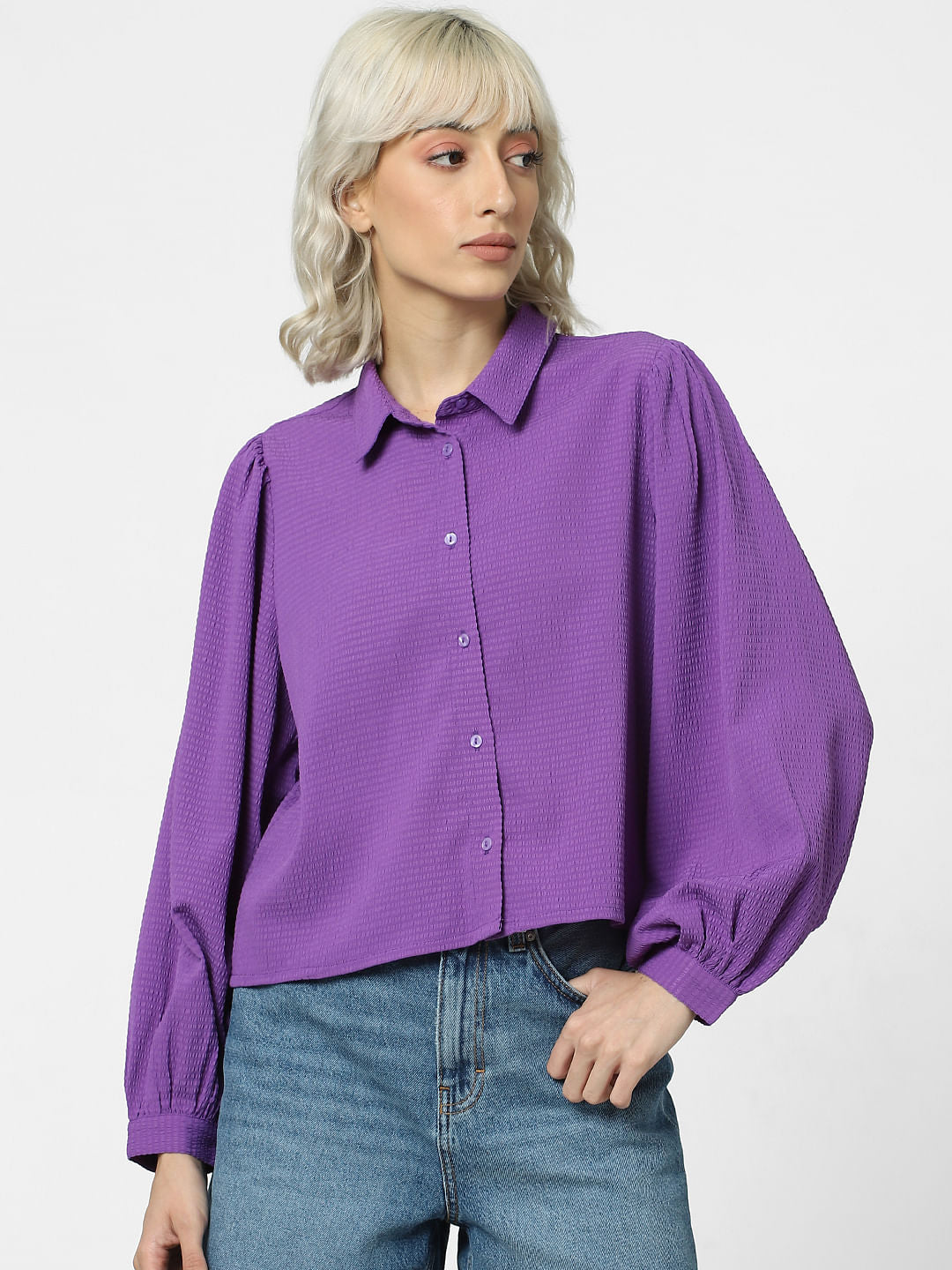 Purple Textured Shirt