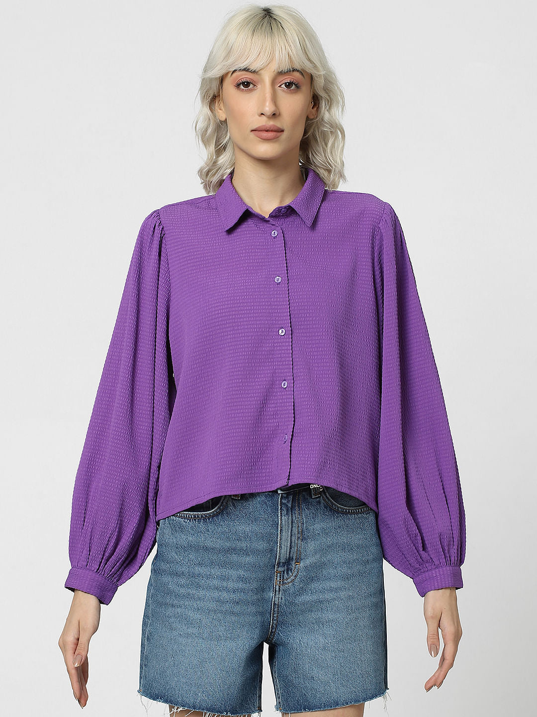 Purple Textured Shirt