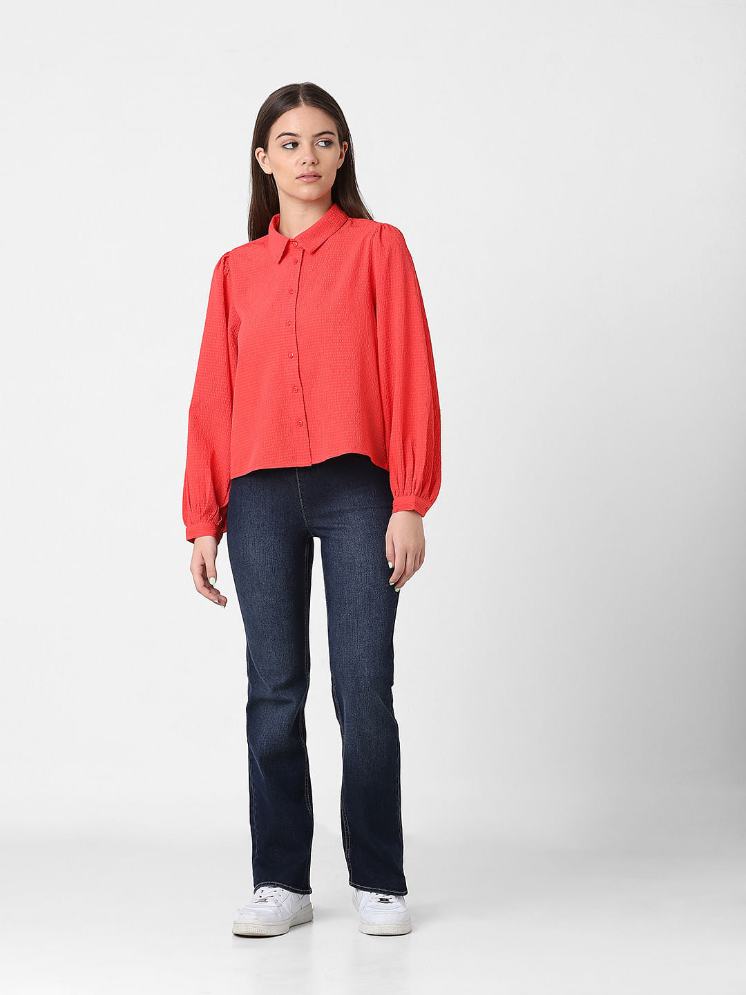 Red Textured Shirt