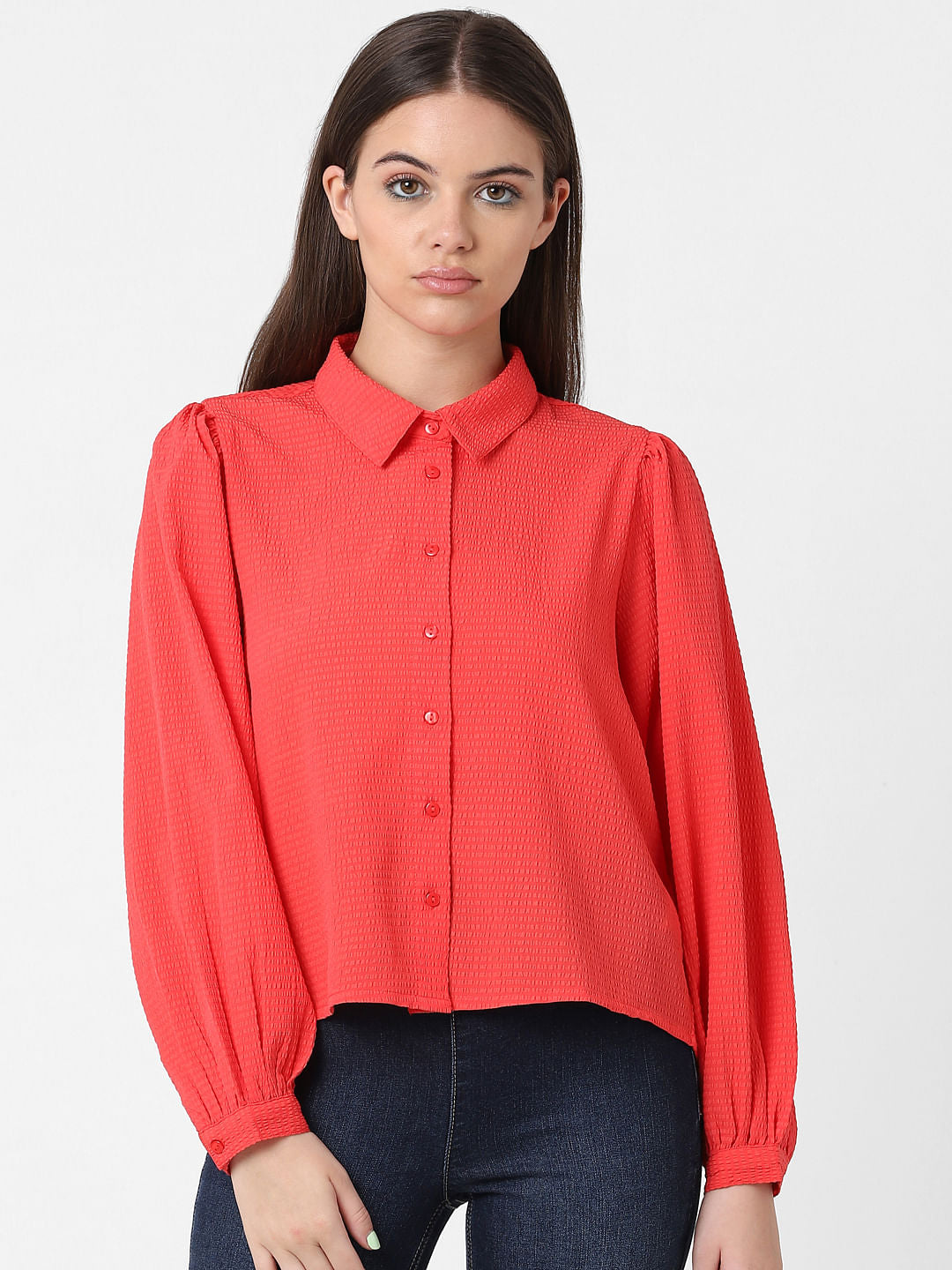 Red Textured Shirt