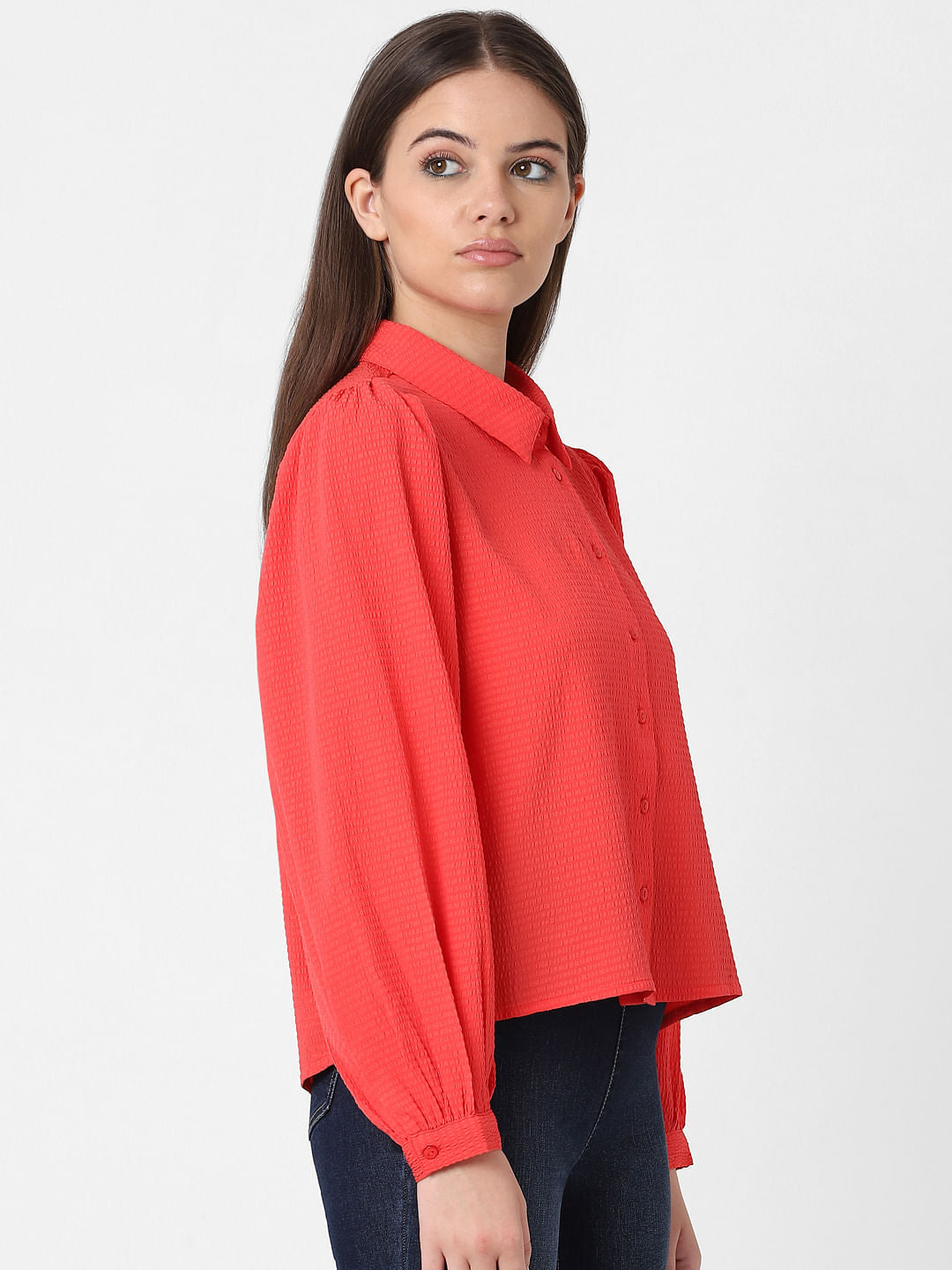 Red Textured Shirt