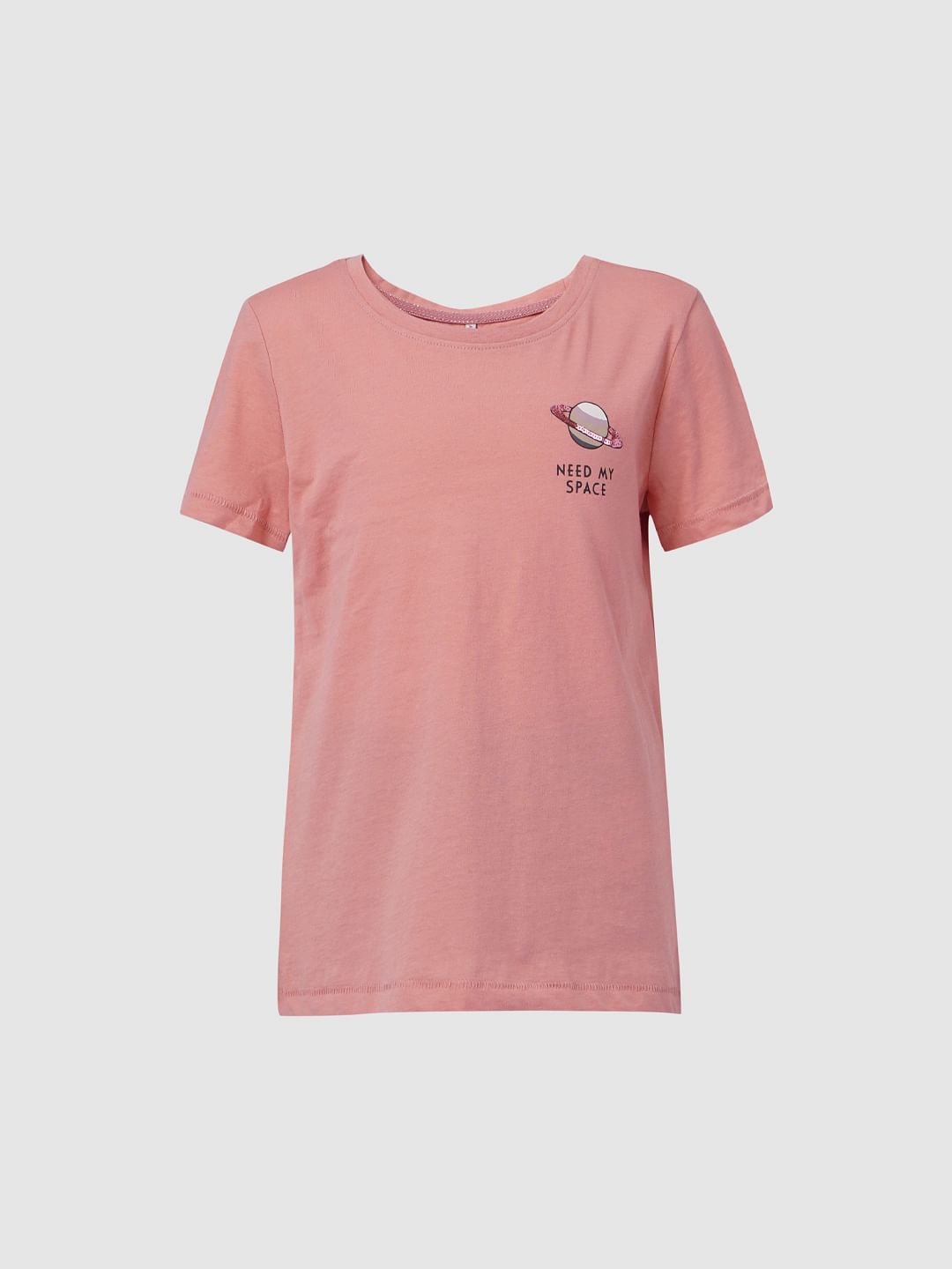 Pink Sequin Embroidered T-Shirt