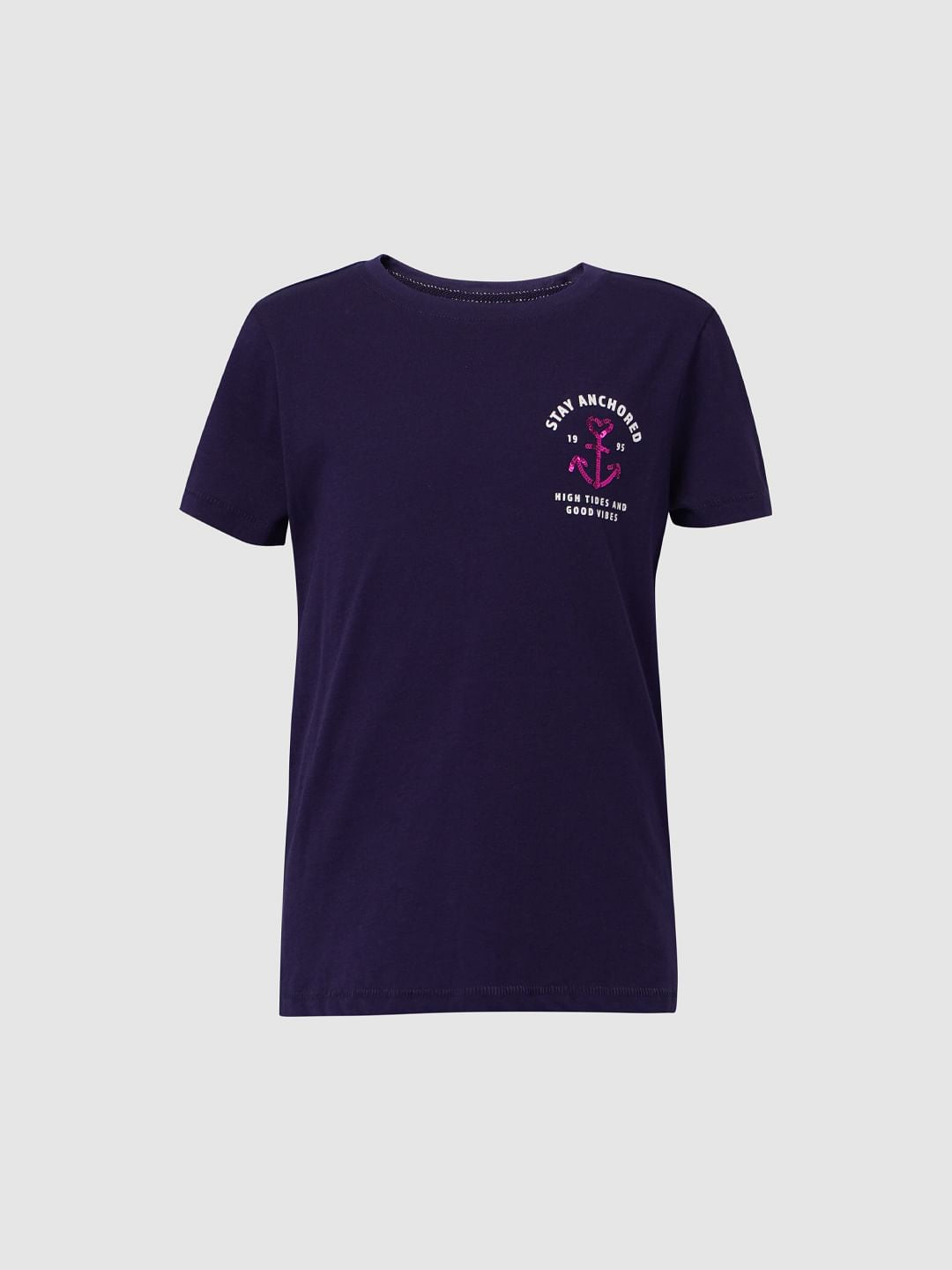 Navy Blue Graphic Print T-Shirt