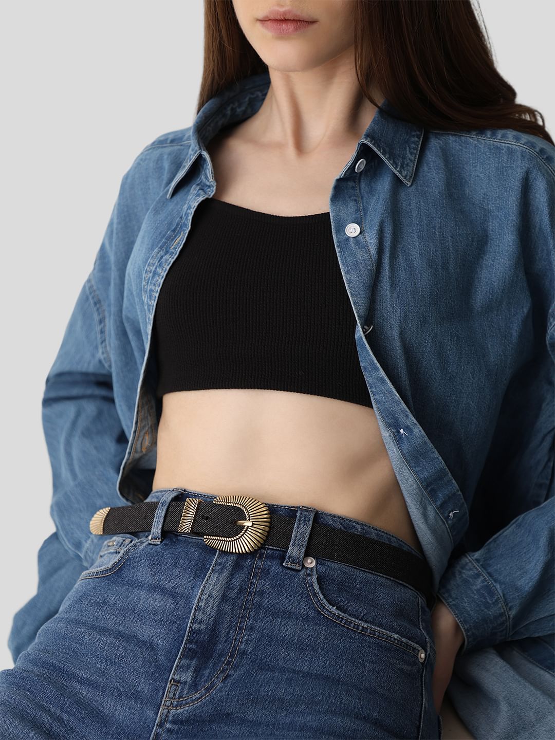 Black Denim Jeans Belt