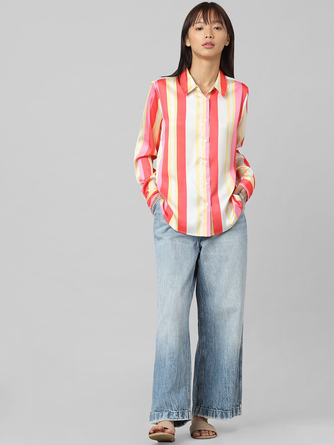 Pink Colourblocked Shirt