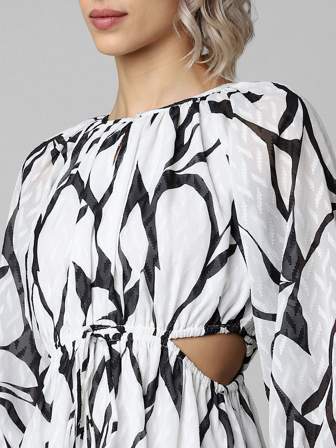 Black & White Cut-Out Mini Dress