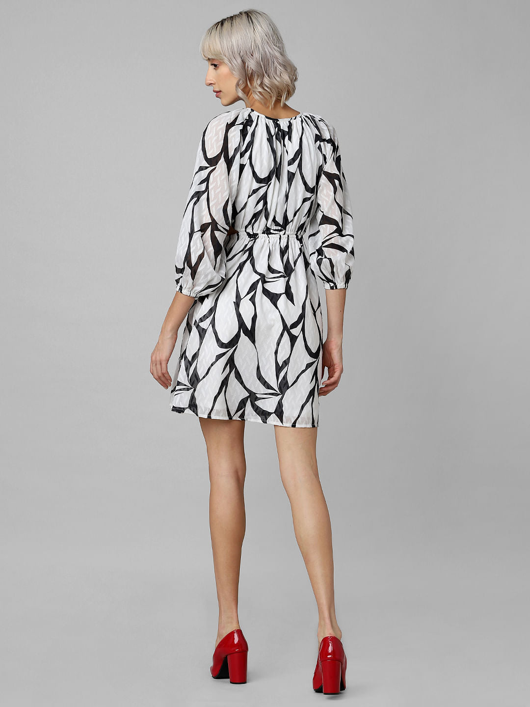 Black & White Cut-Out Mini Dress