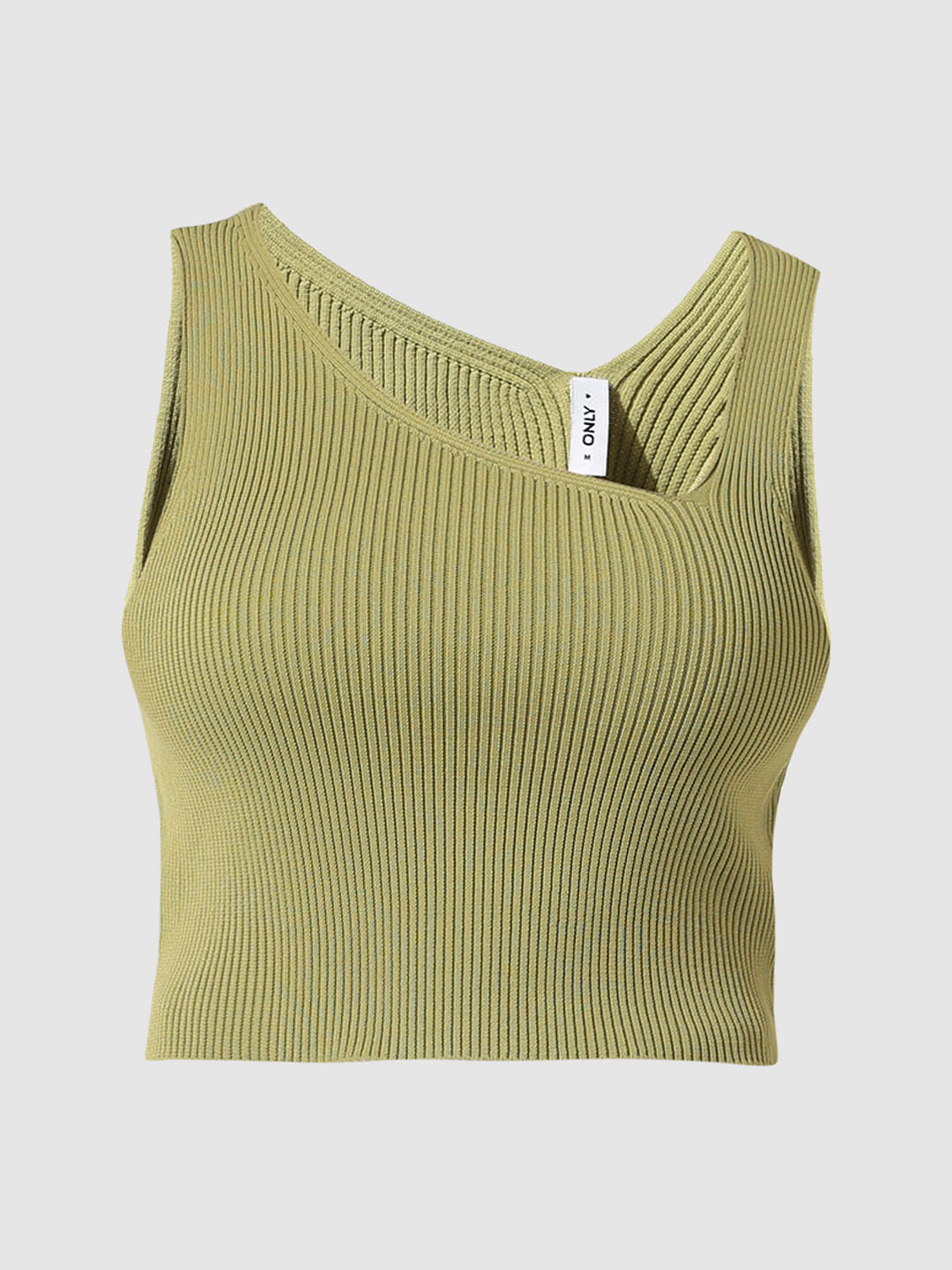 Green Rib-Knit Top