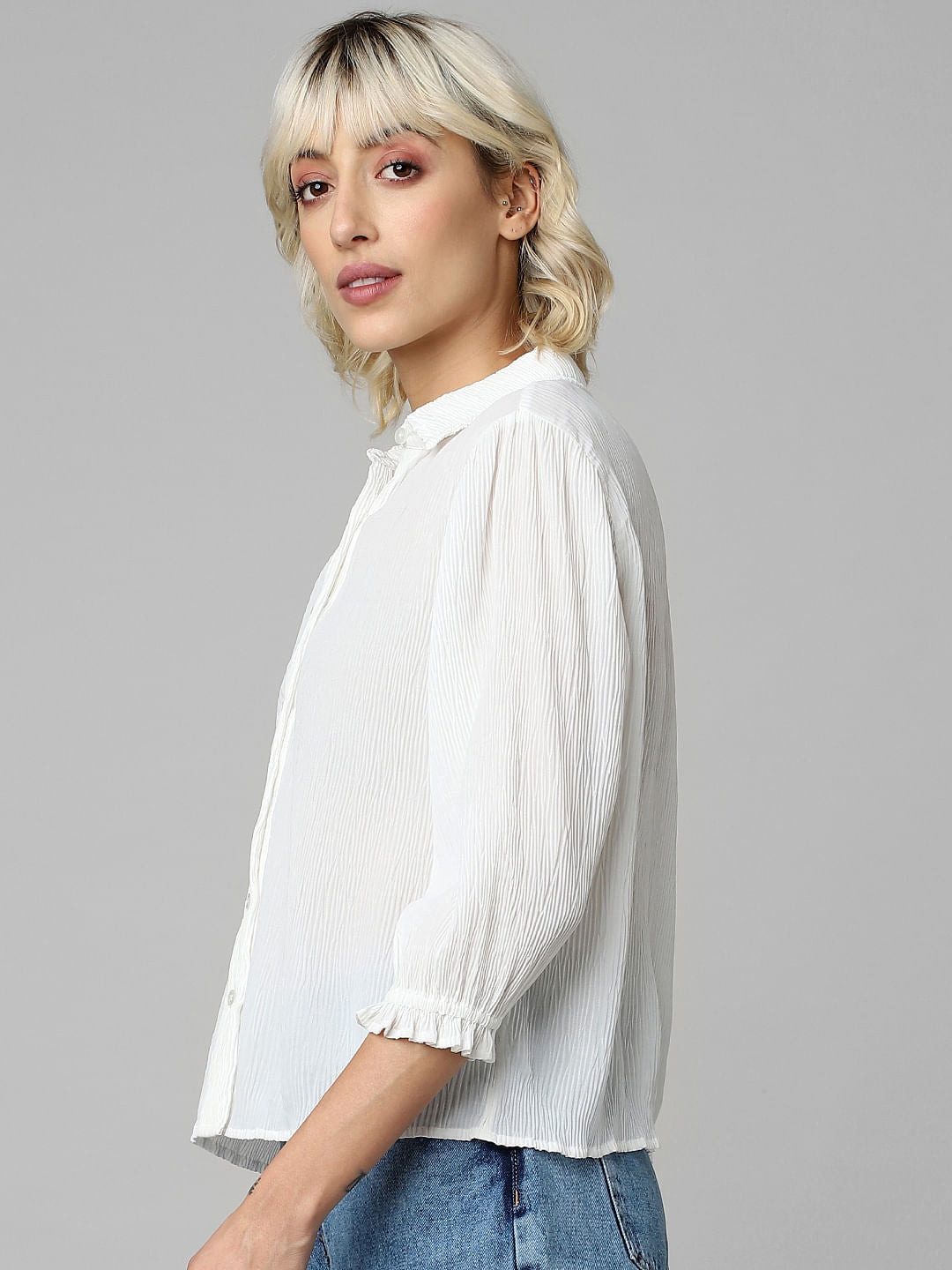 White Crinkled Shirt