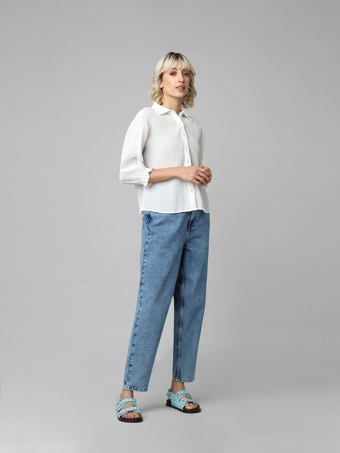 White Crinkled Shirt