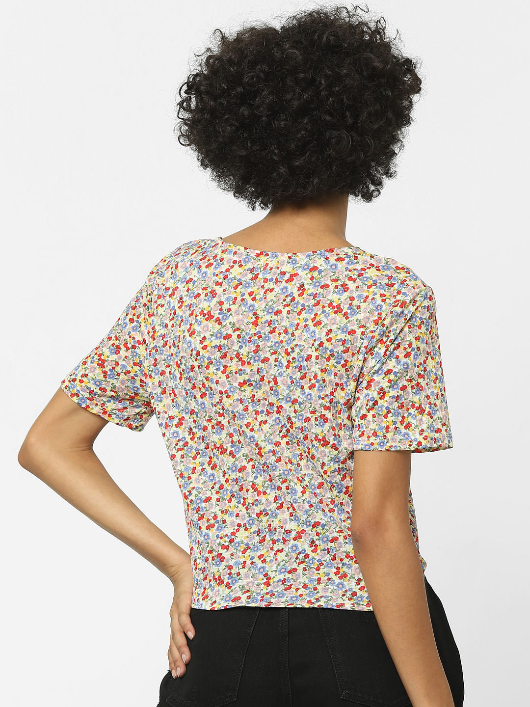 Multi-Coloured Floral Print Top