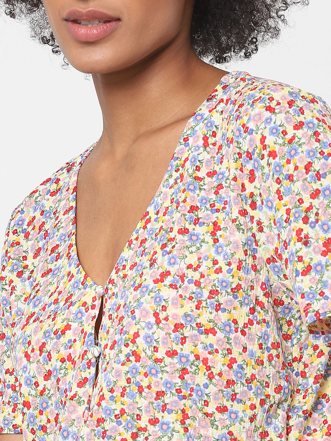 Pink Ditsy Floral Top