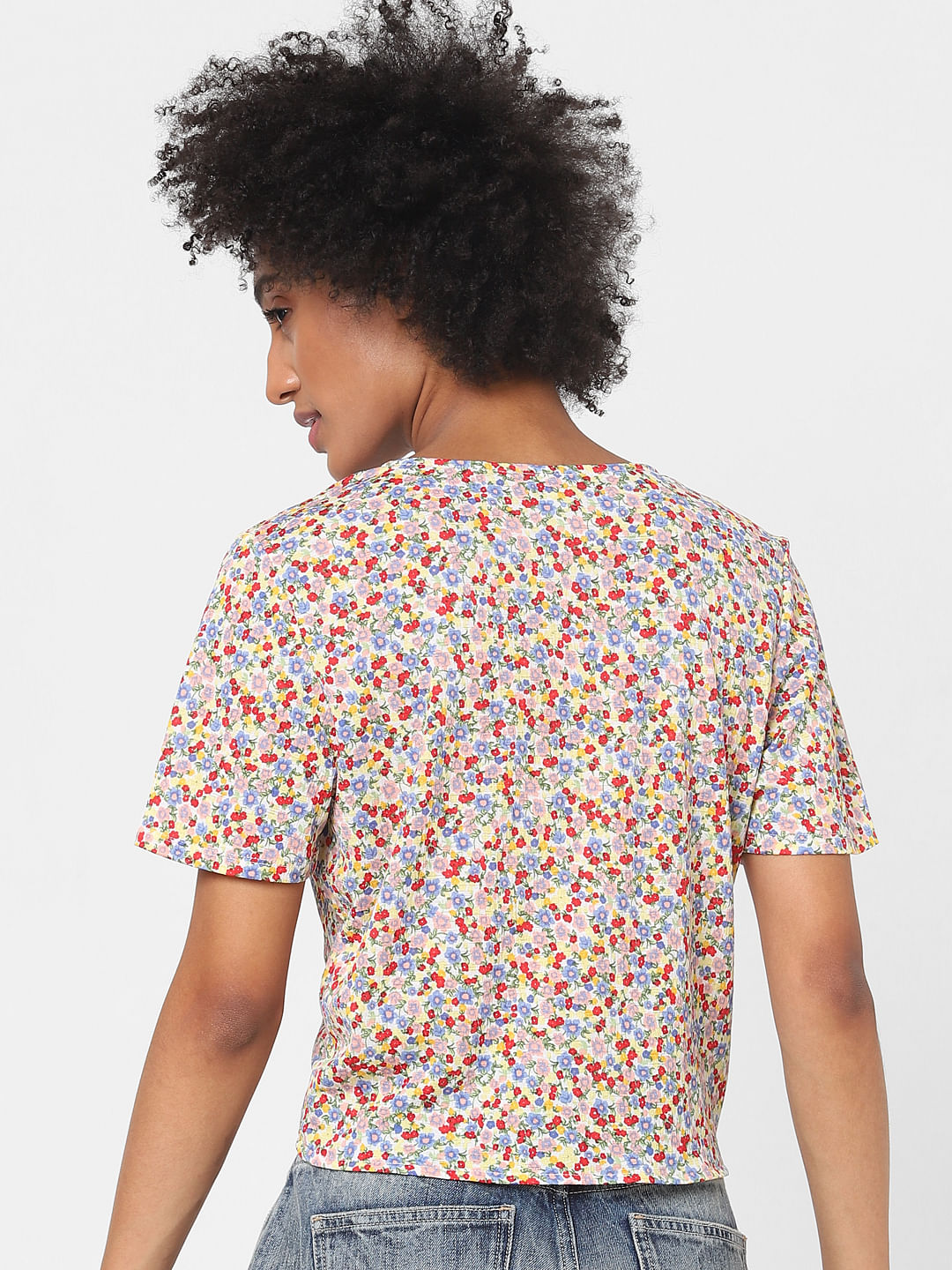 Pink Ditsy Floral Top