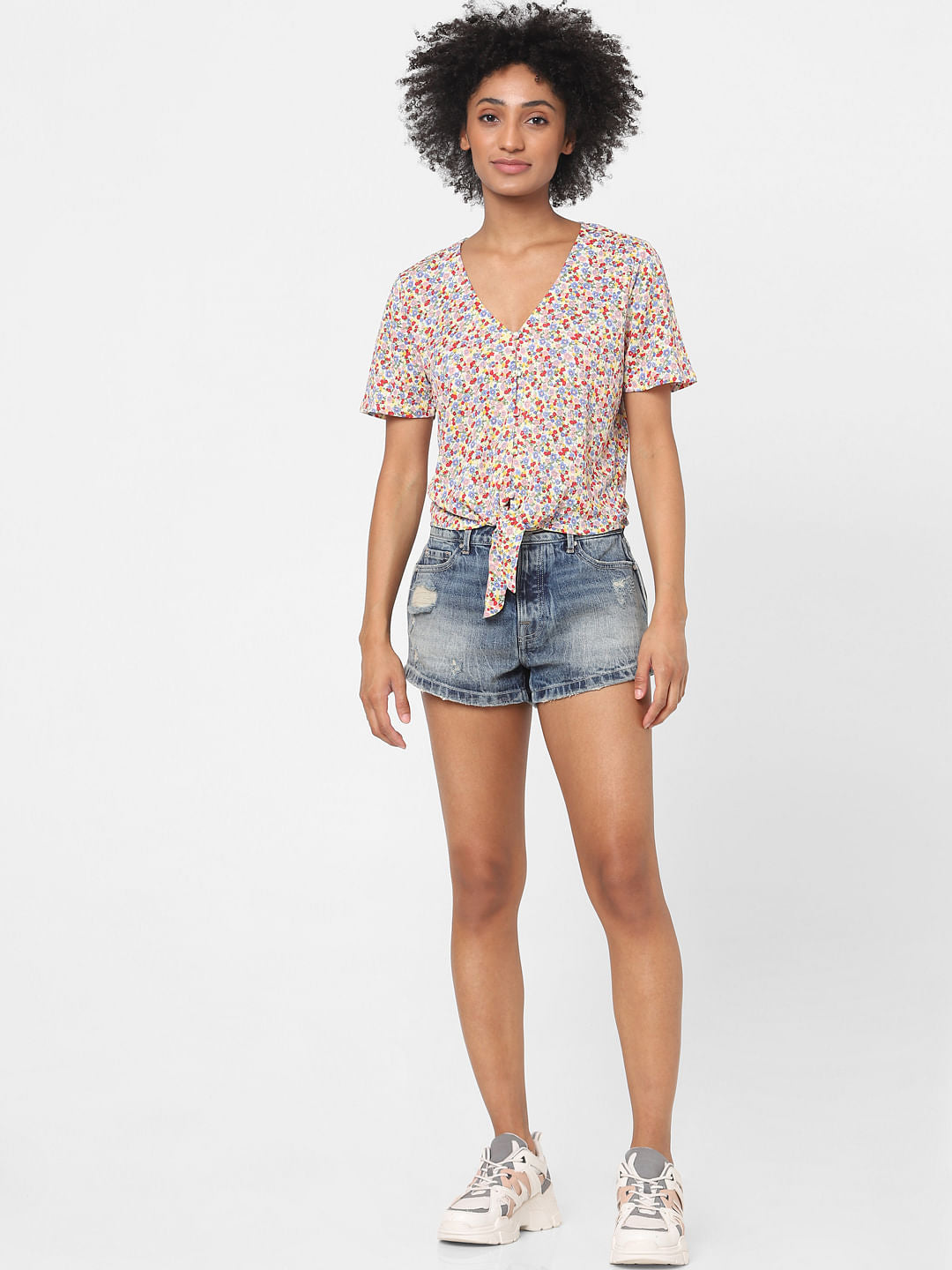Pink Ditsy Floral Top
