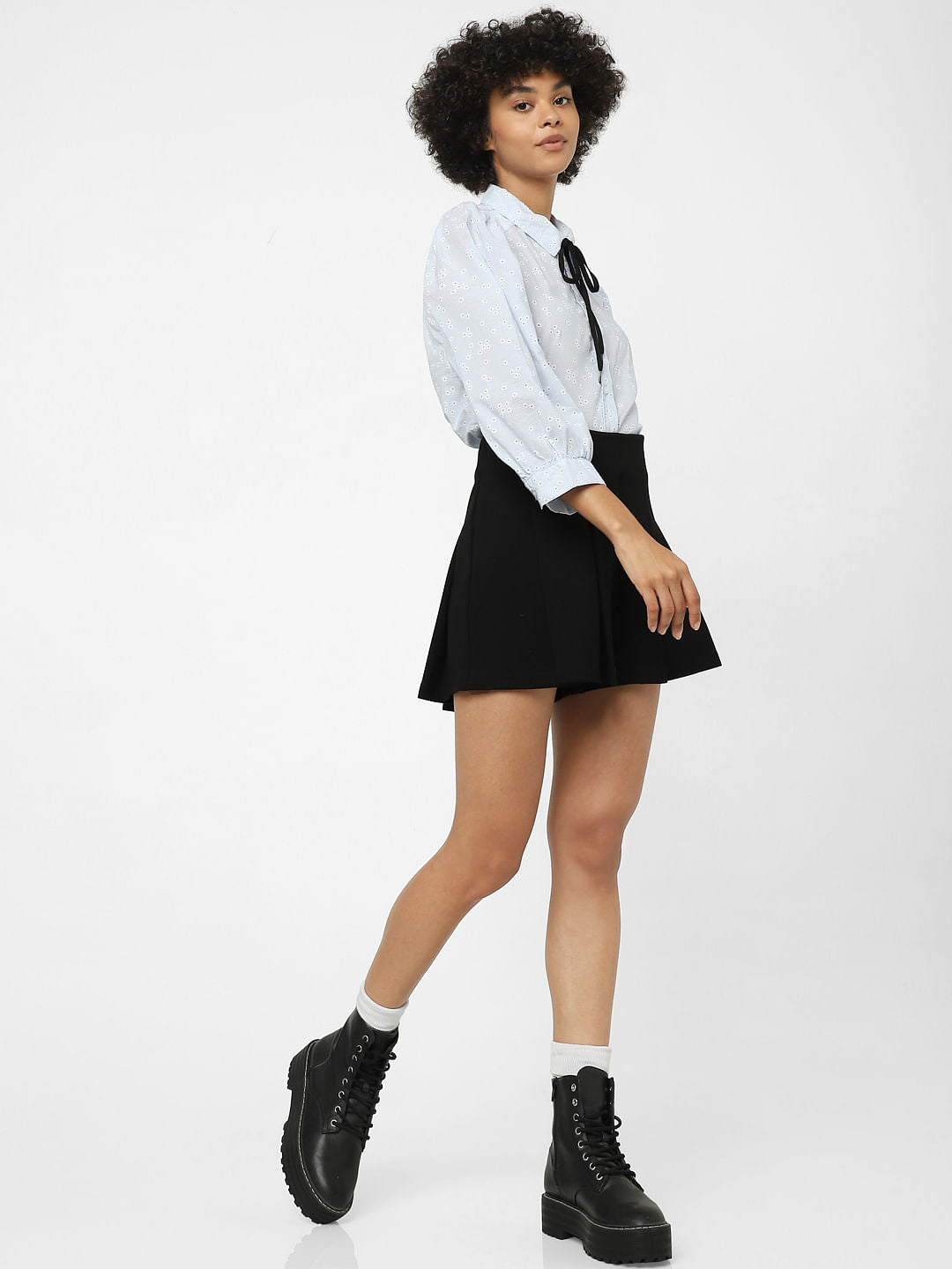 Blue Ditsy Floral Print Shirt