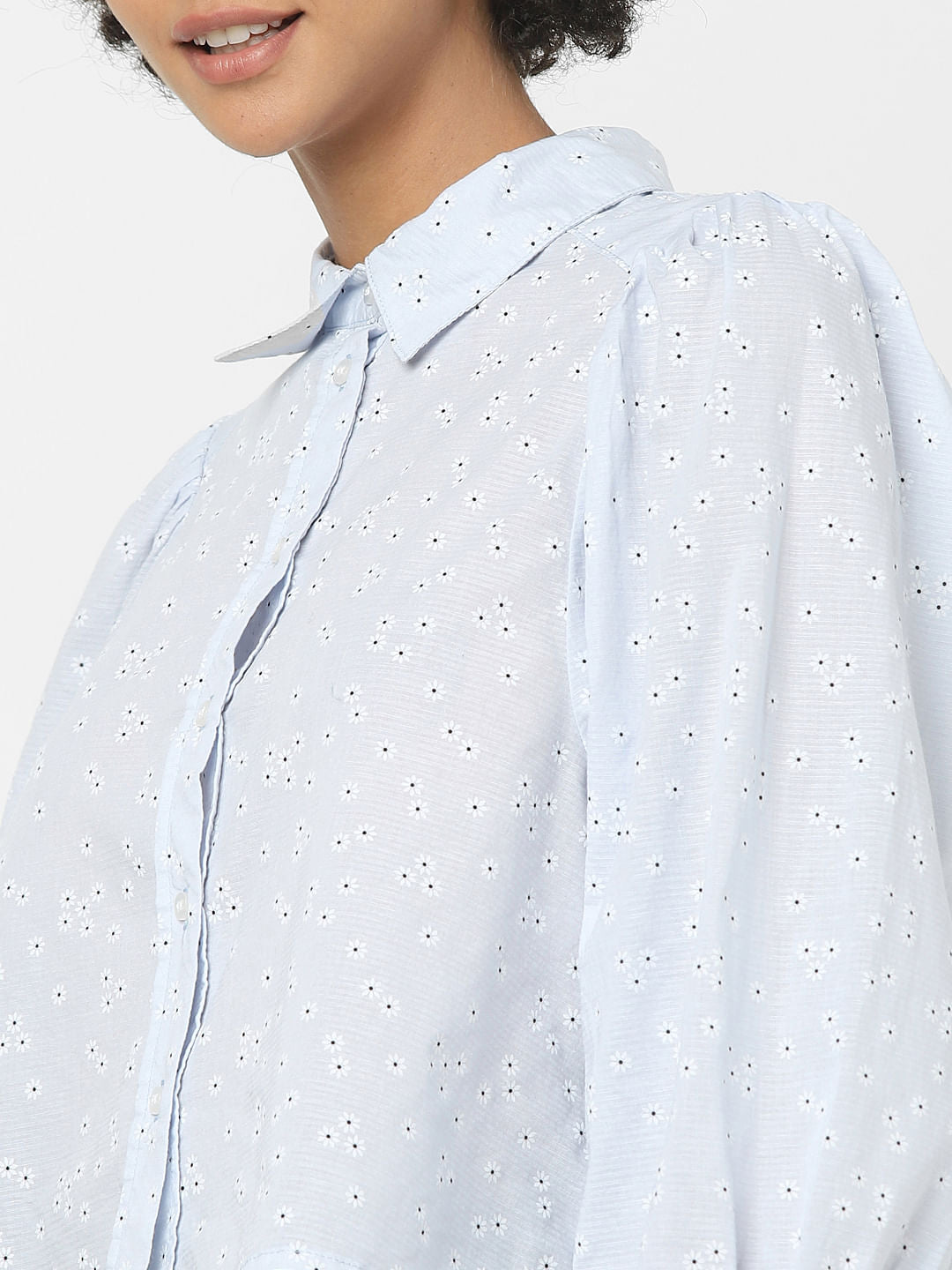Blue Ditsy Floral Print Shirt