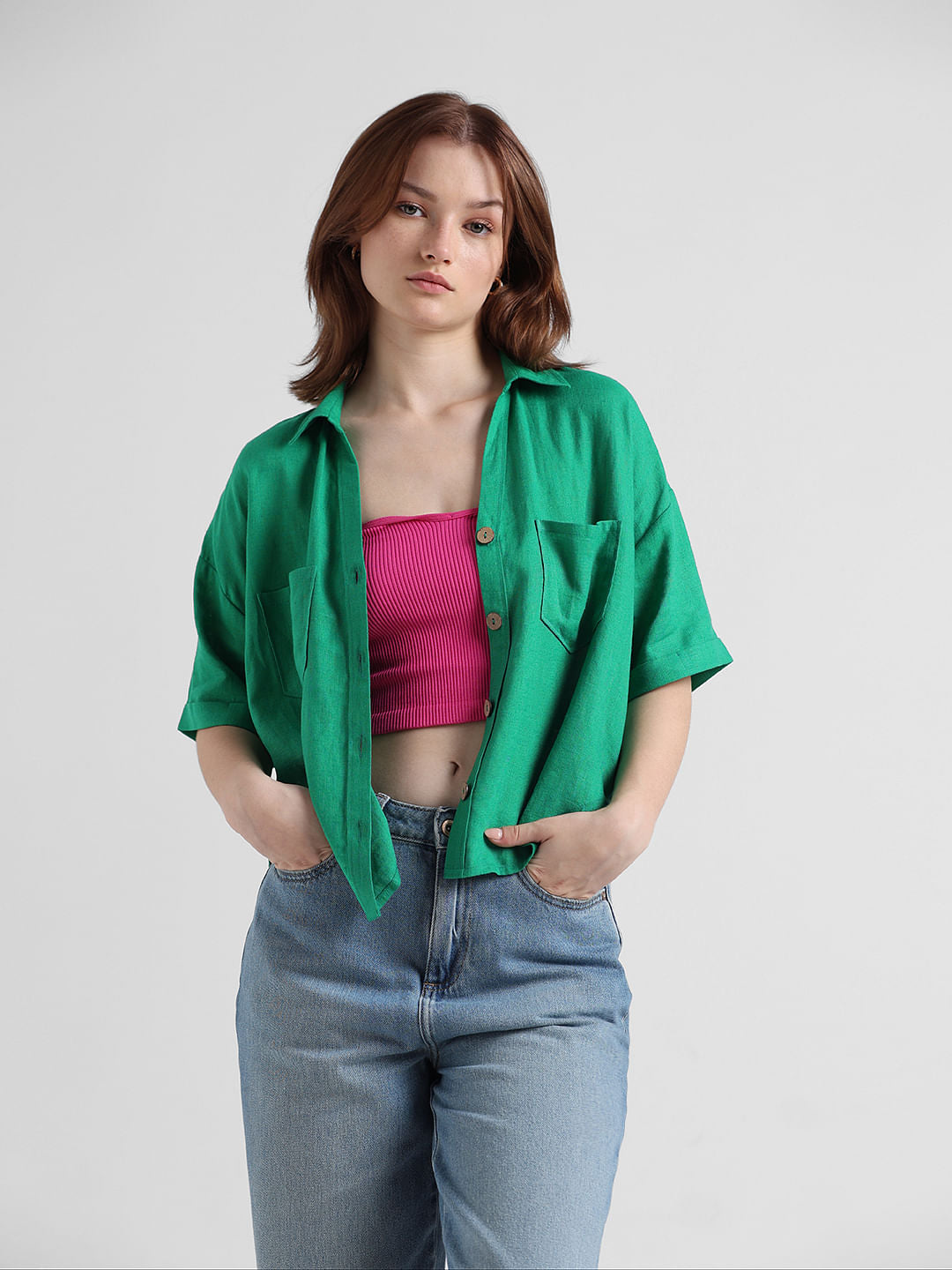 Dark Green Short Sleeves Shirt