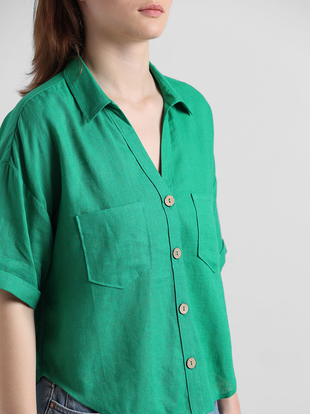 Dark Green Short Sleeves Shirt