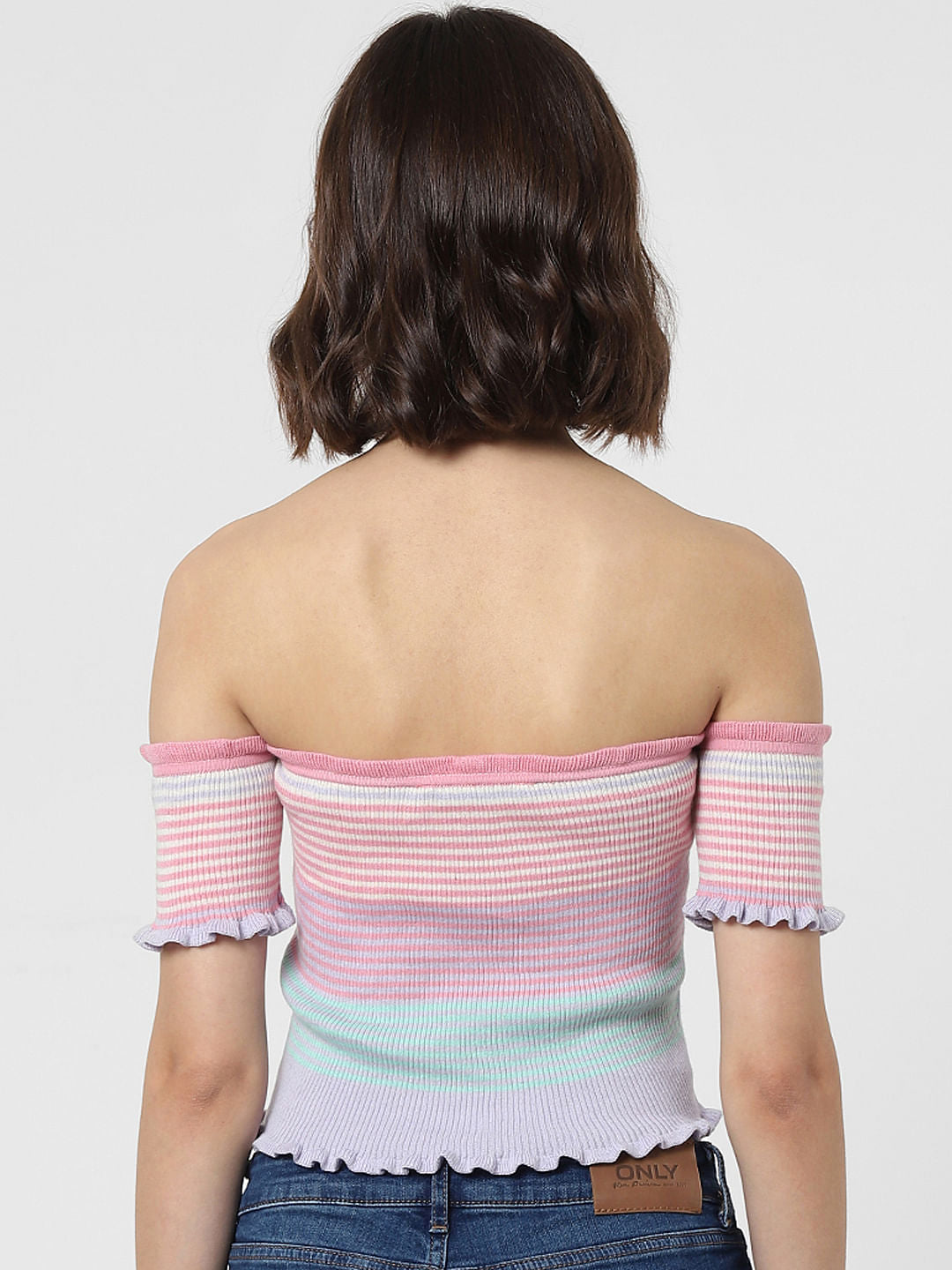 Pink Off-Shoulder Knit Top