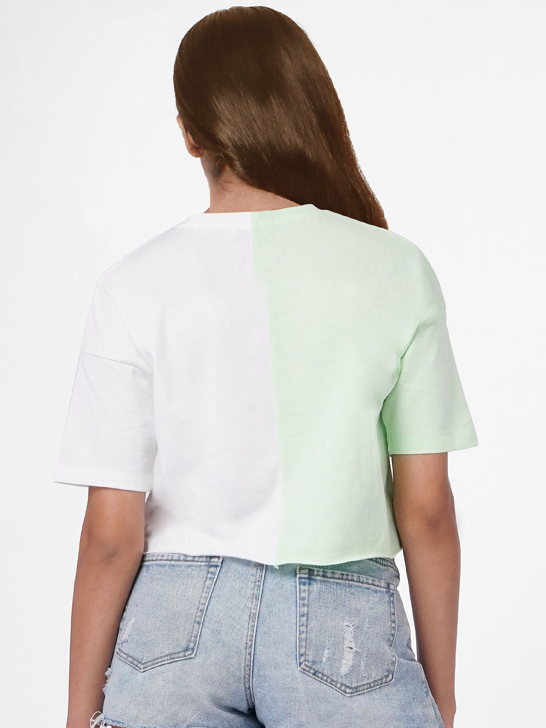 Green Colourblocked T-Shirt