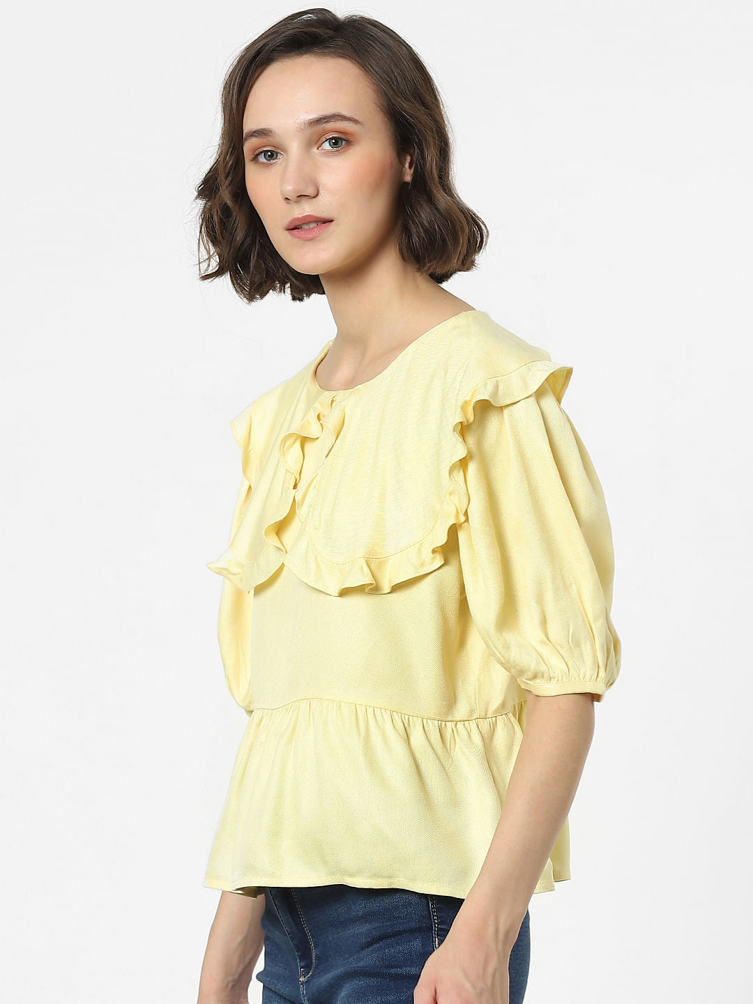 Yellow Peplum Top